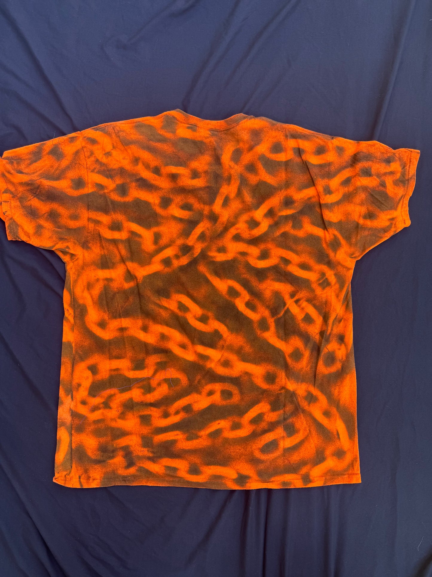 Crazy clown patch chain spray painted t shirt