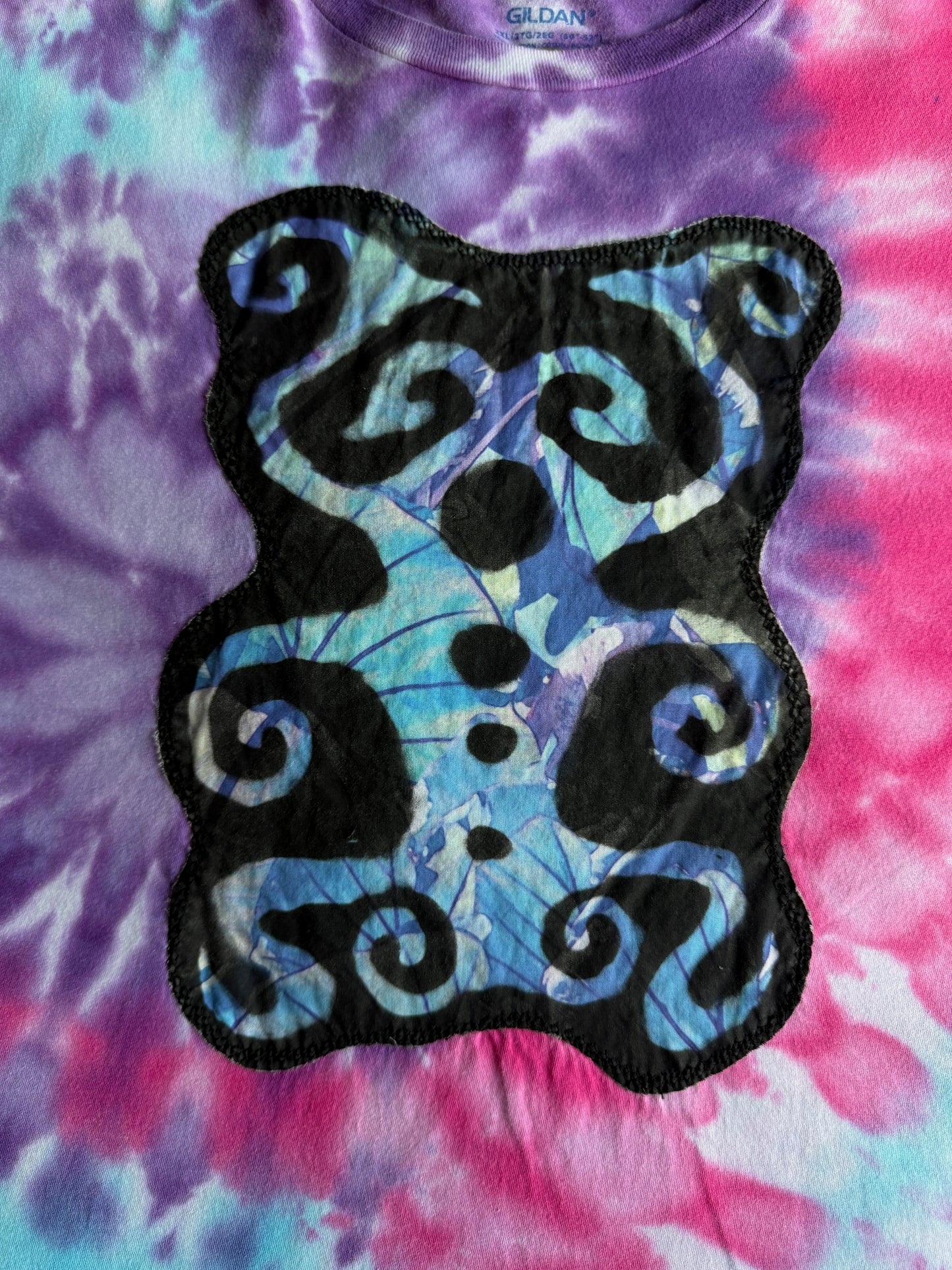 Shape patch tie dye t-shirt