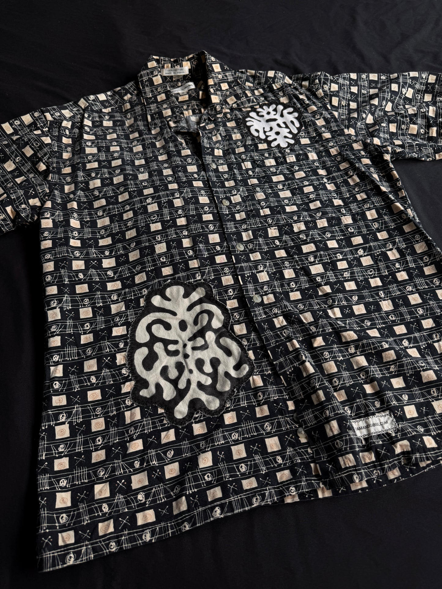 Clown + shapes button up short sleeve