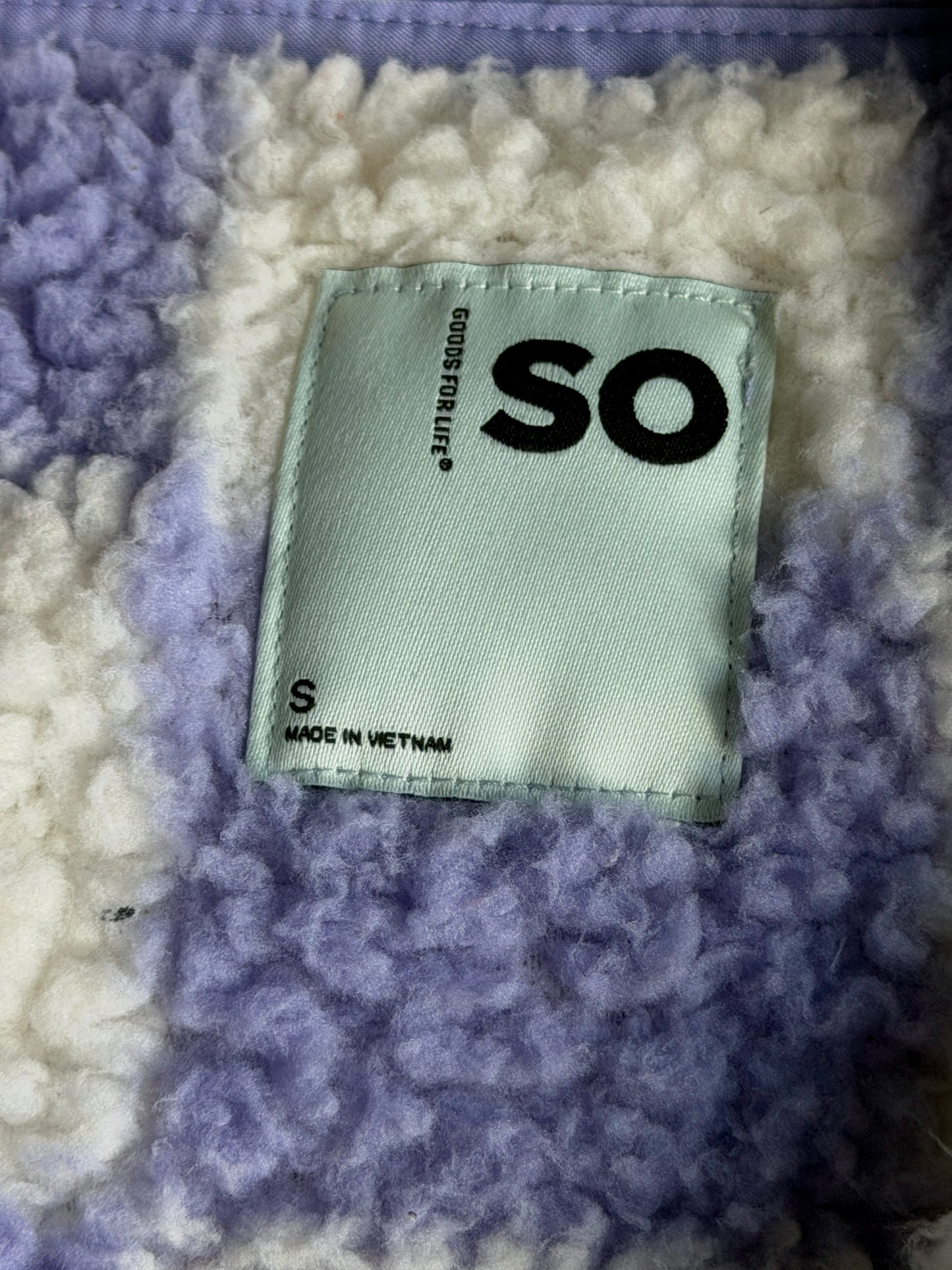 Checkered clown & mushroom fuzzy quarter zip jacket