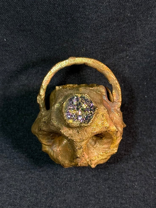 Tessellated rose quartz amulet