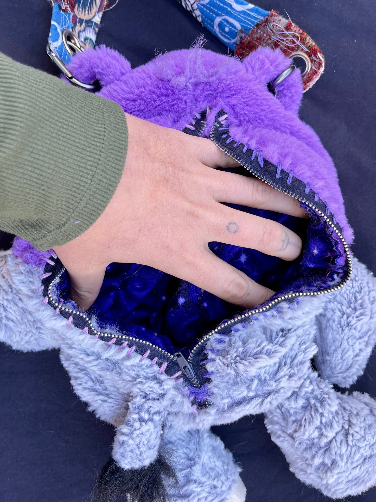 Care bear + elephant hybrid side bag