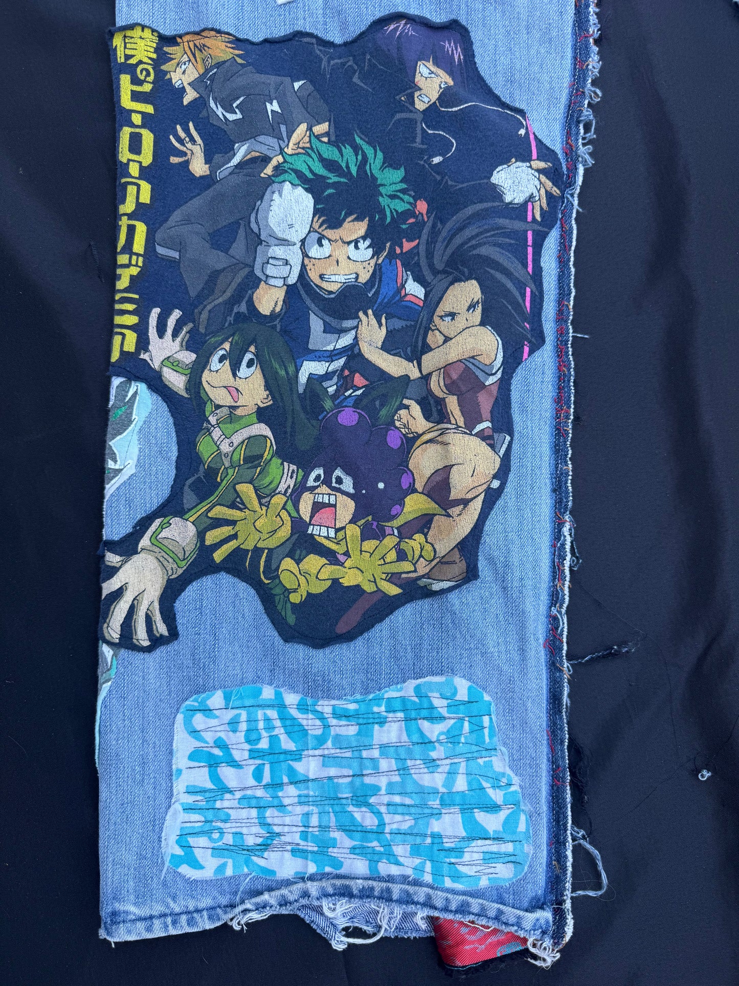 Anime collage patch jeans