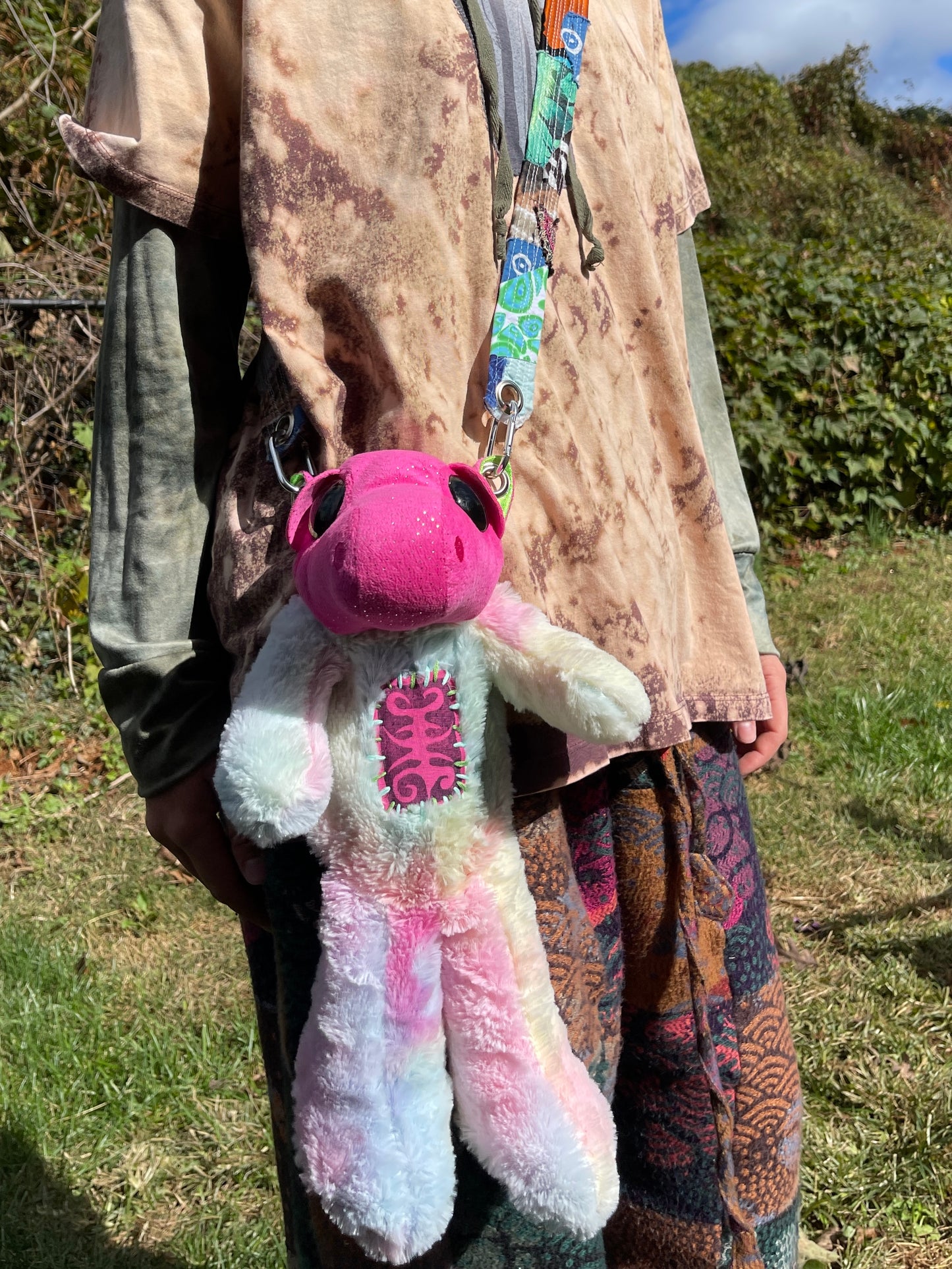 Dragon + rainbow bear hybrid side bag