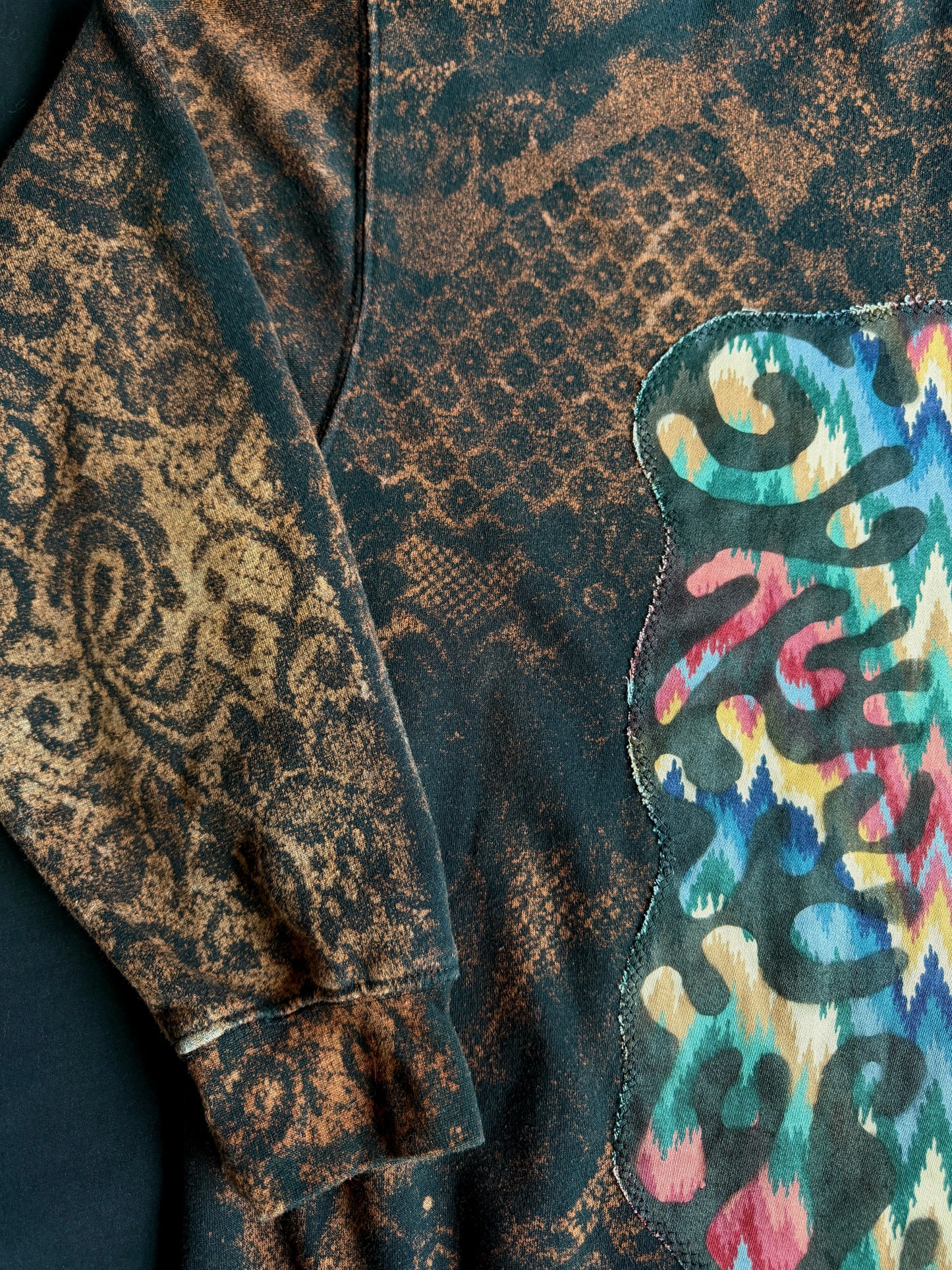 Butterfly + shape bleach dyed hoodie