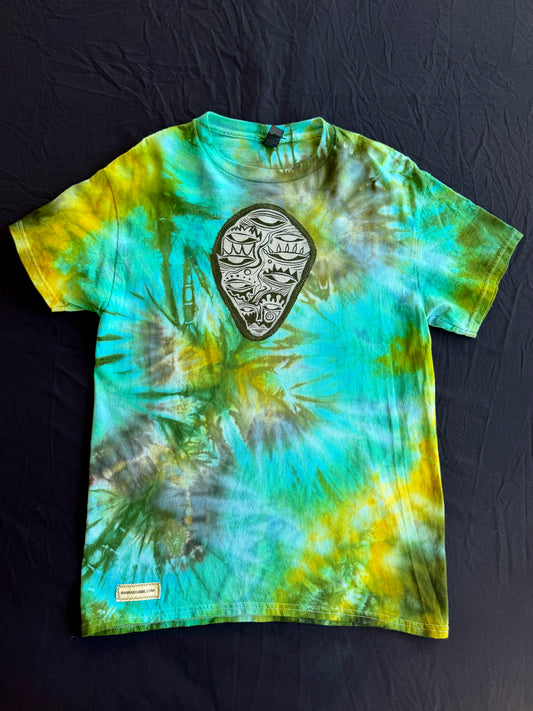 Face patch tie dye t-shirt