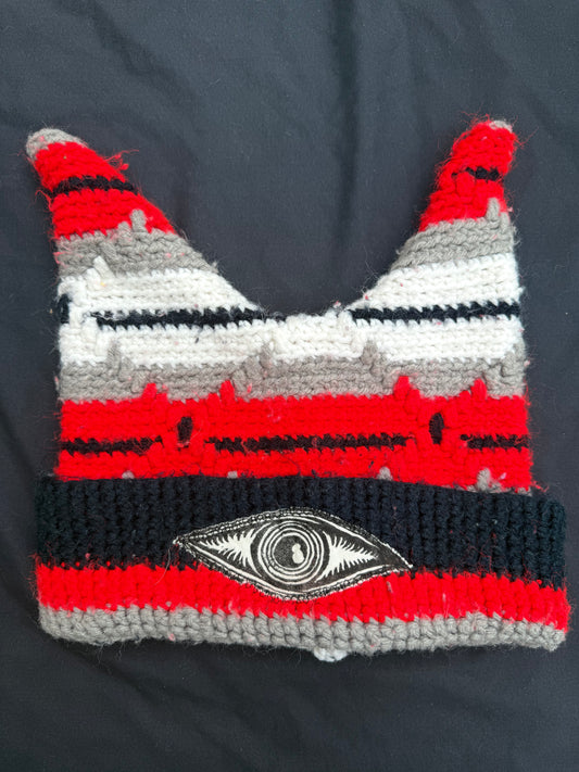 Crochet eyeball patch hat