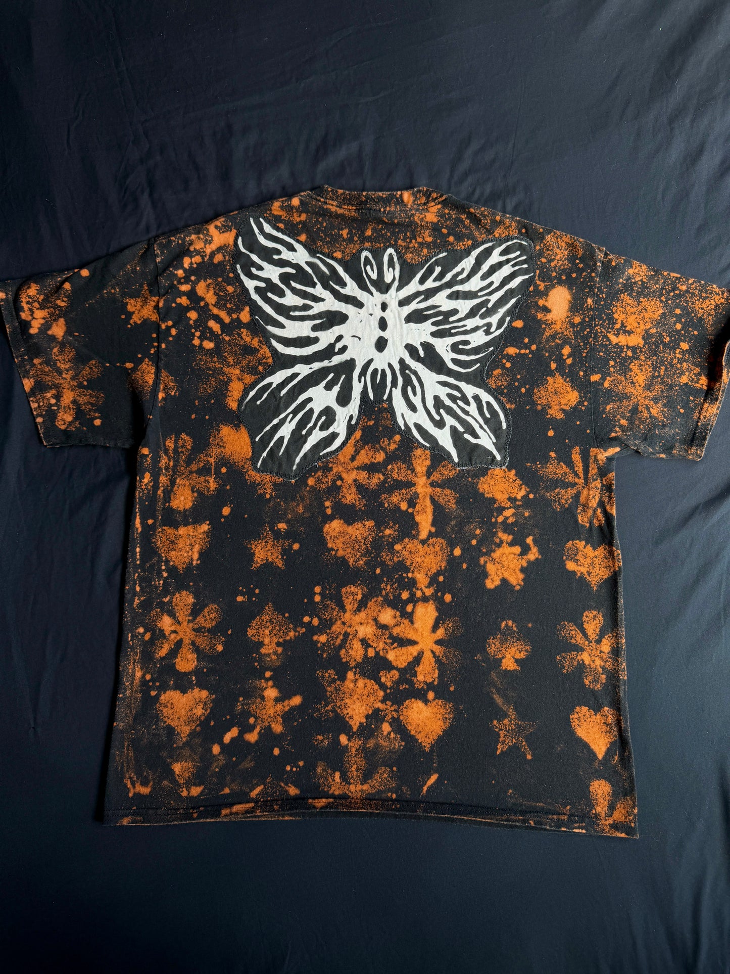 Butterfly bleach dyed t-shirt