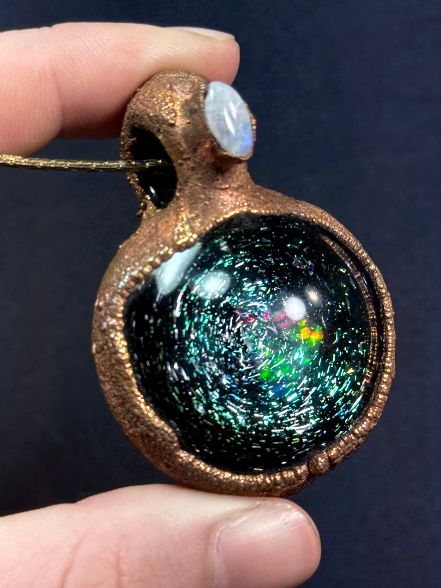 Galaxy opal amulet