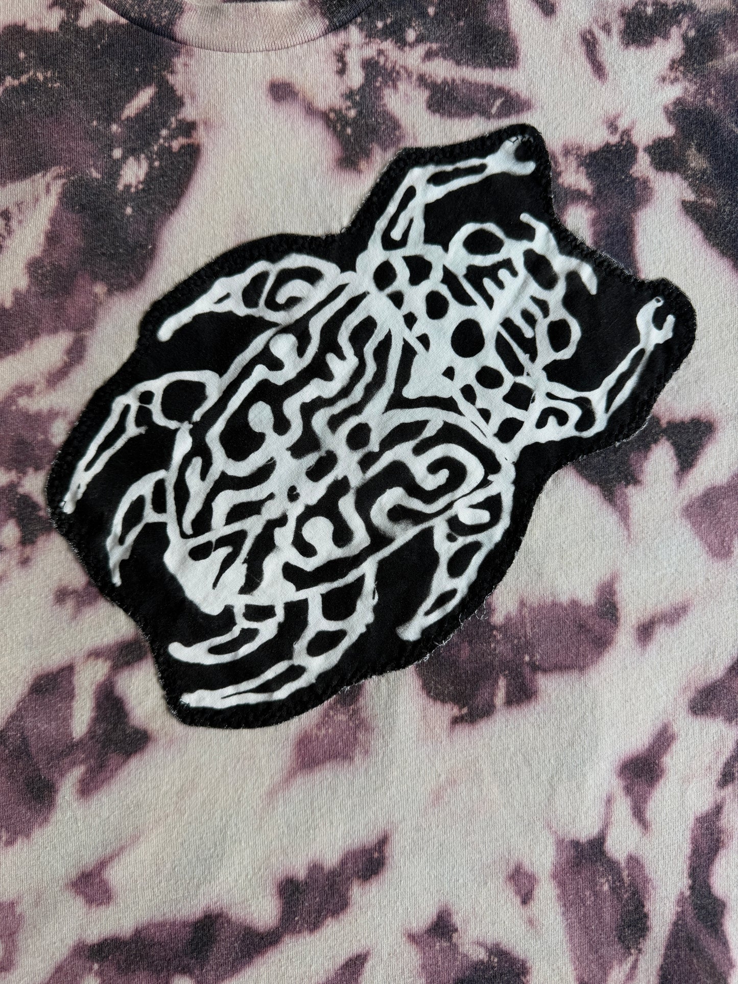 Beetle + moon goddess bleach dyed t-shirt