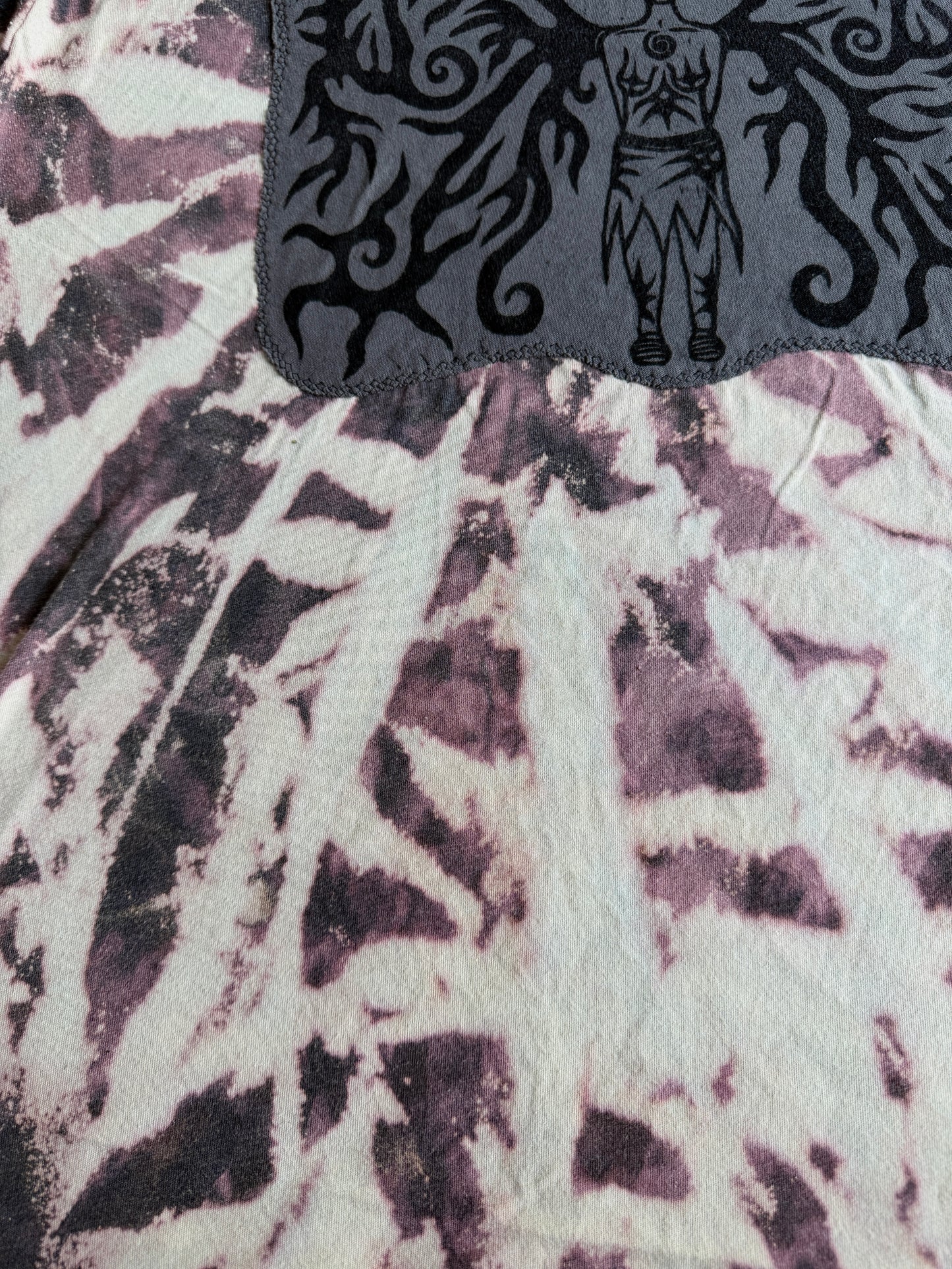 Beetle + moon goddess bleach dyed t-shirt