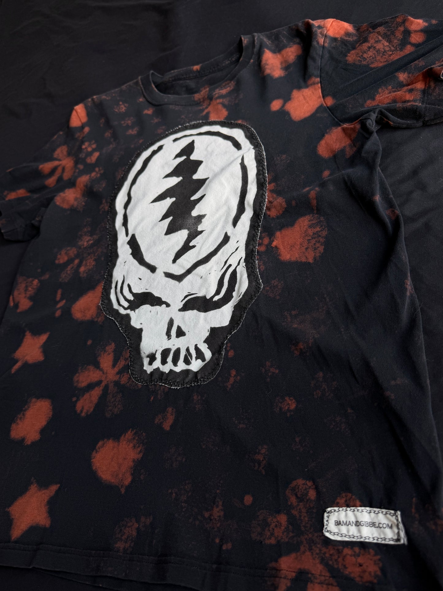 Stealie bleach dyed t-shirt