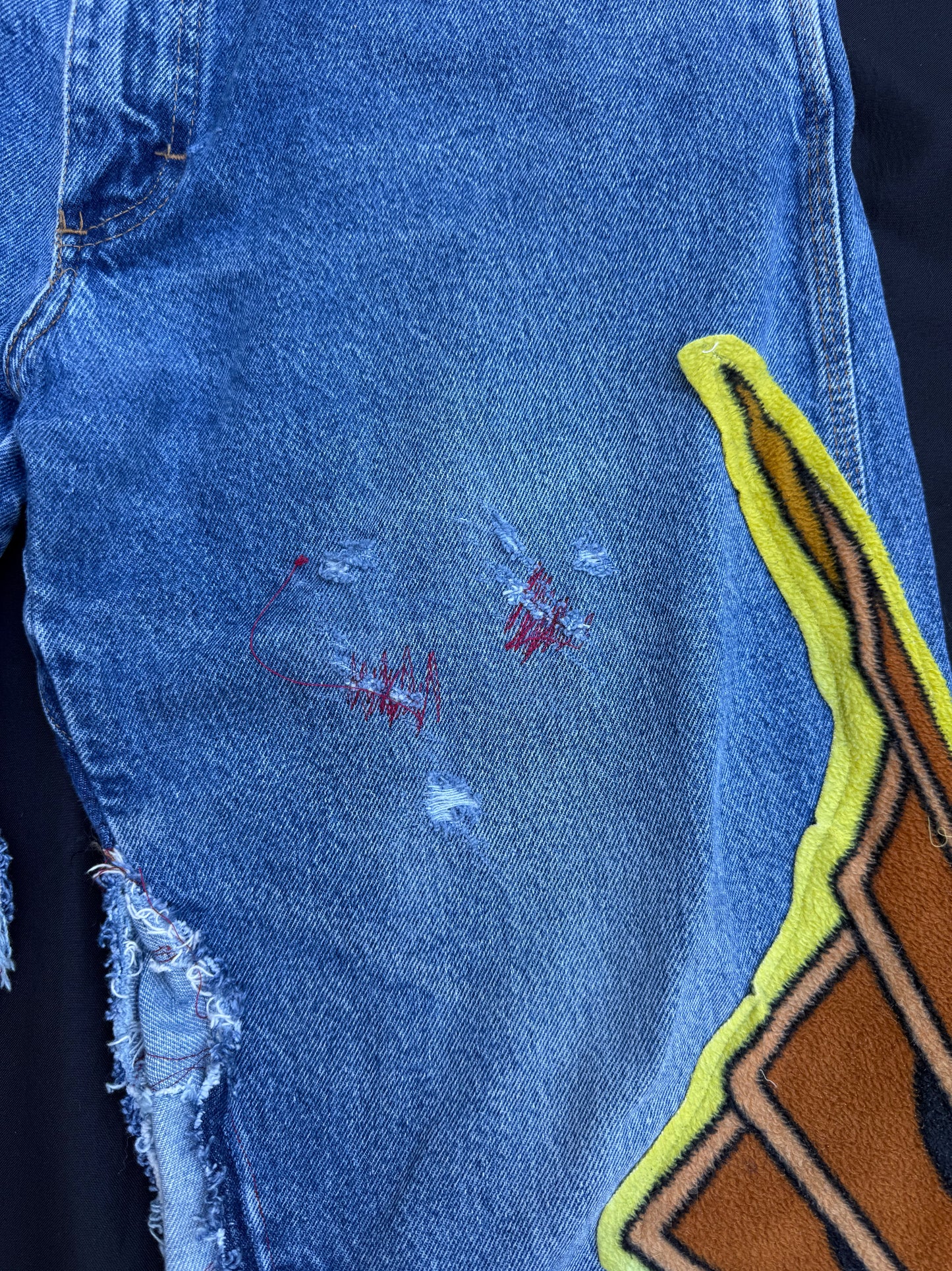 Yu-gi-oh patch jeans