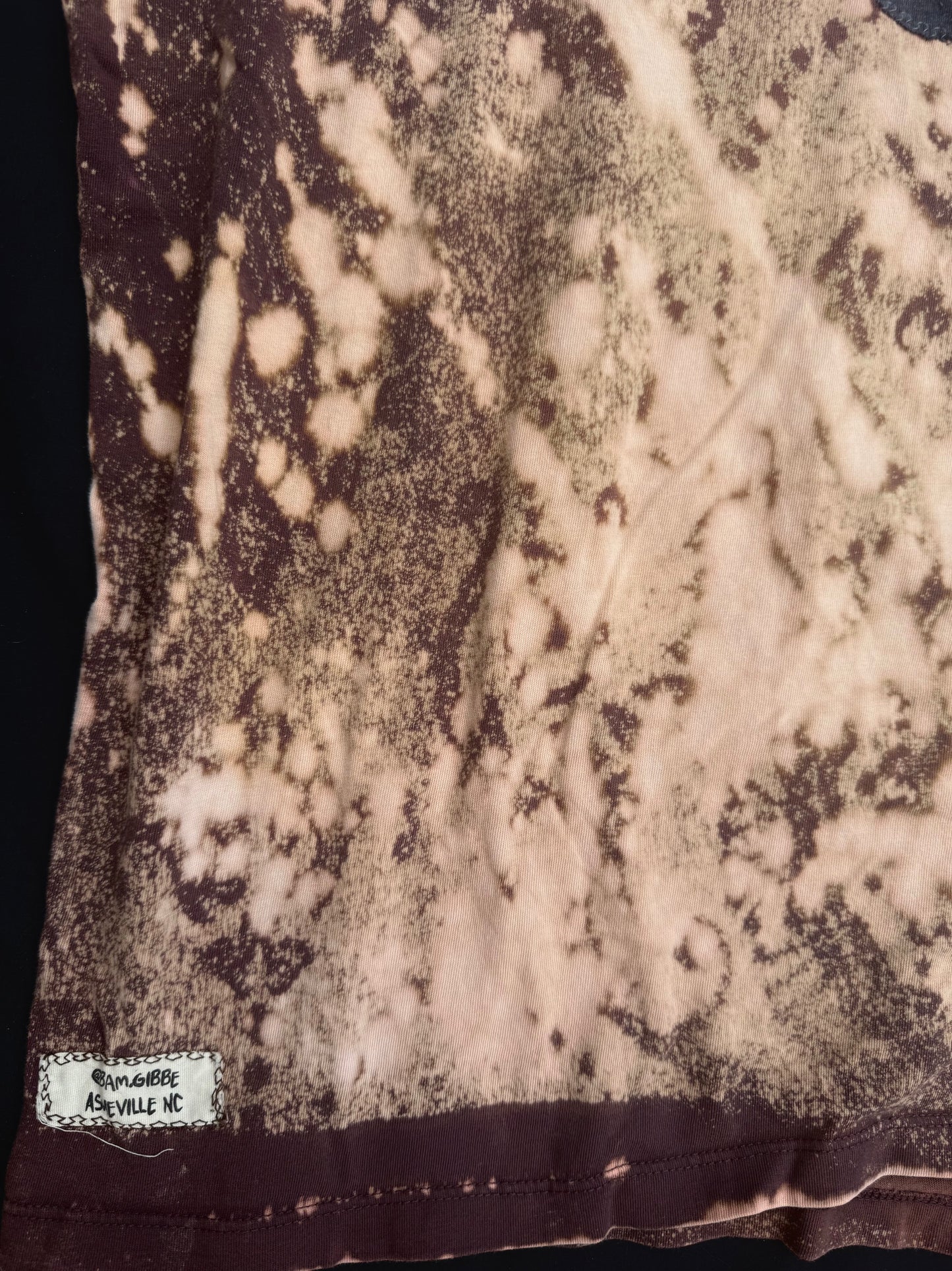 Flower boy patch bleach dyed t shirt