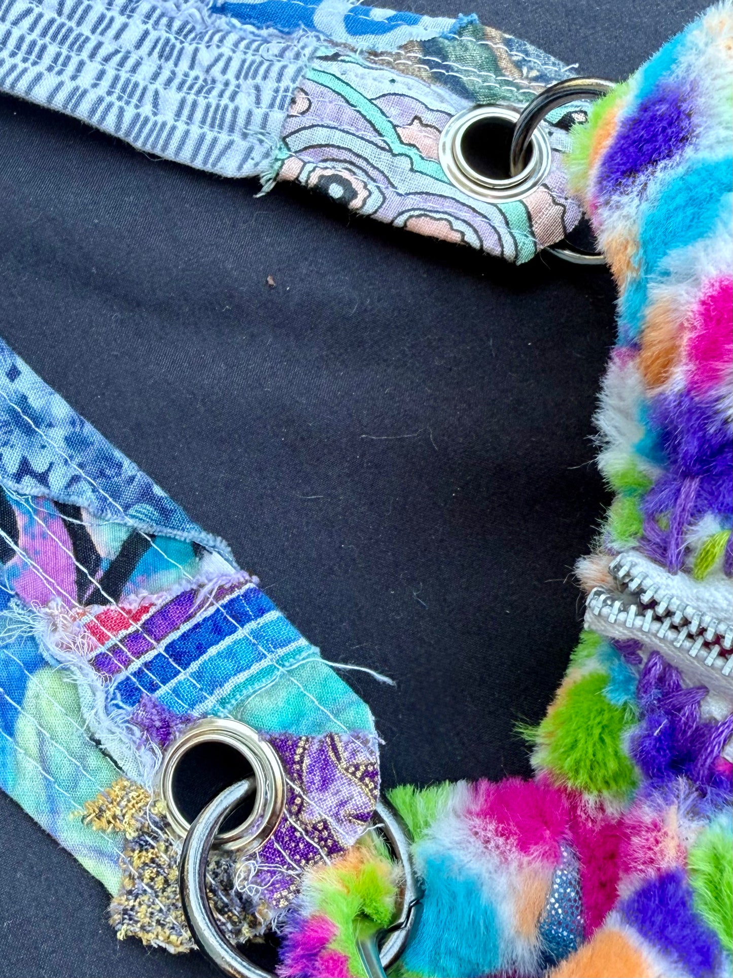 Rainbow skull dog hybrid side bag
