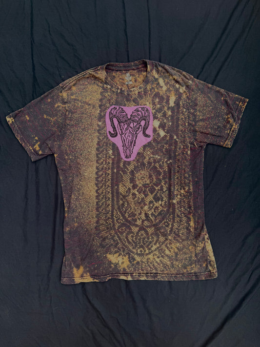 All seeing billy skull bleach dyed t shirt