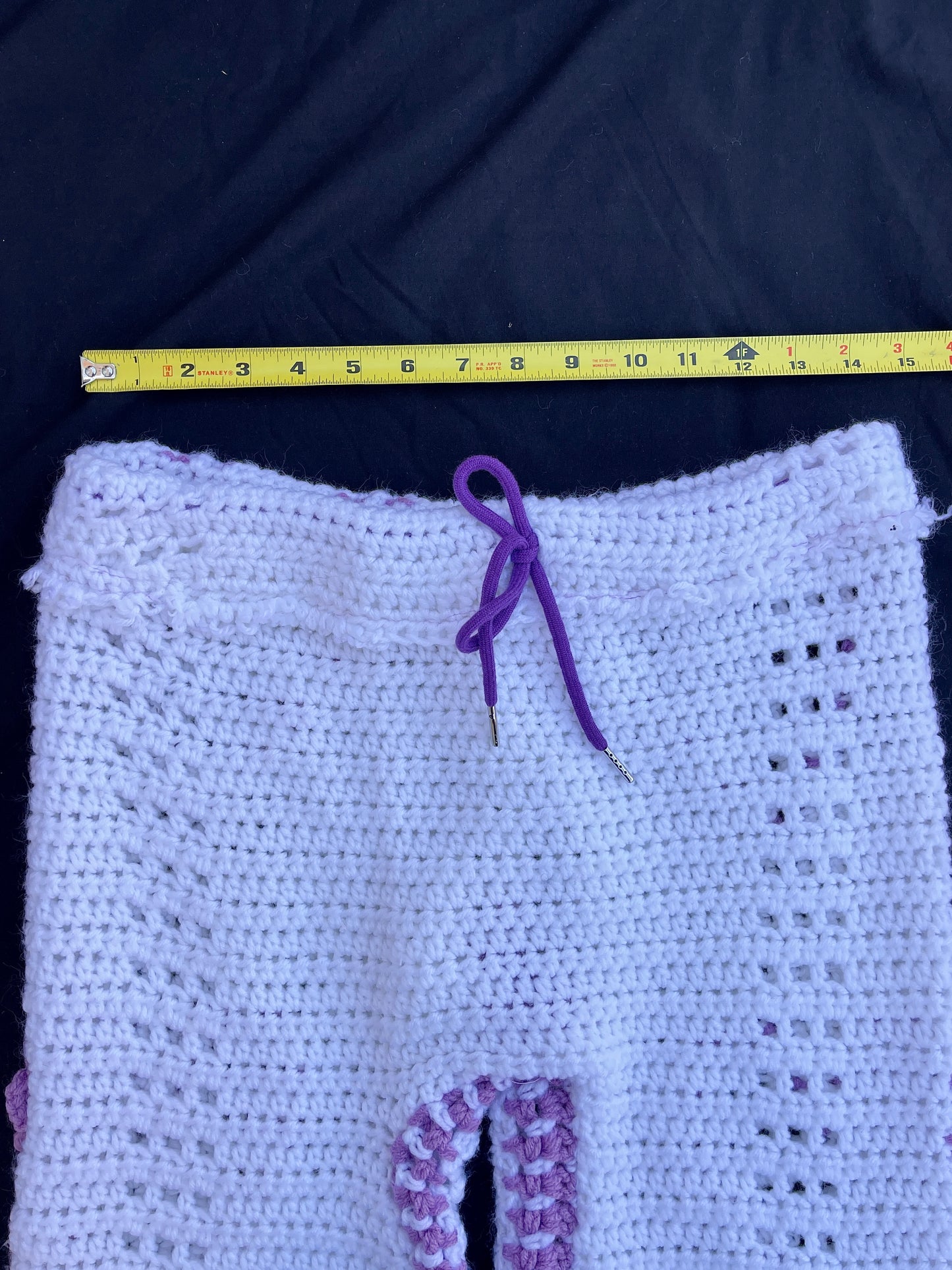 Purple Hearts crochet pants