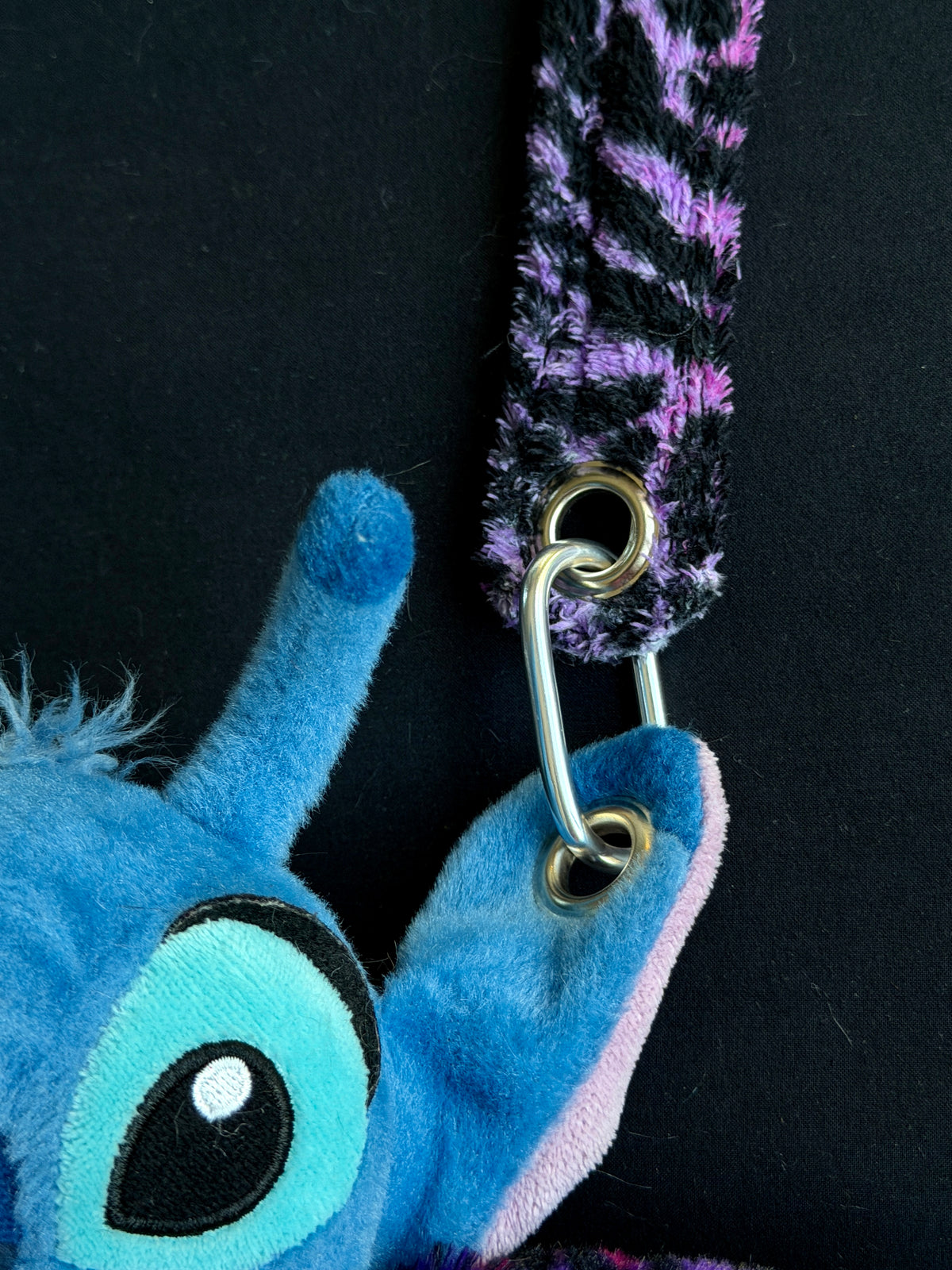Stitch + pink and blue leopard hybrid side bag
