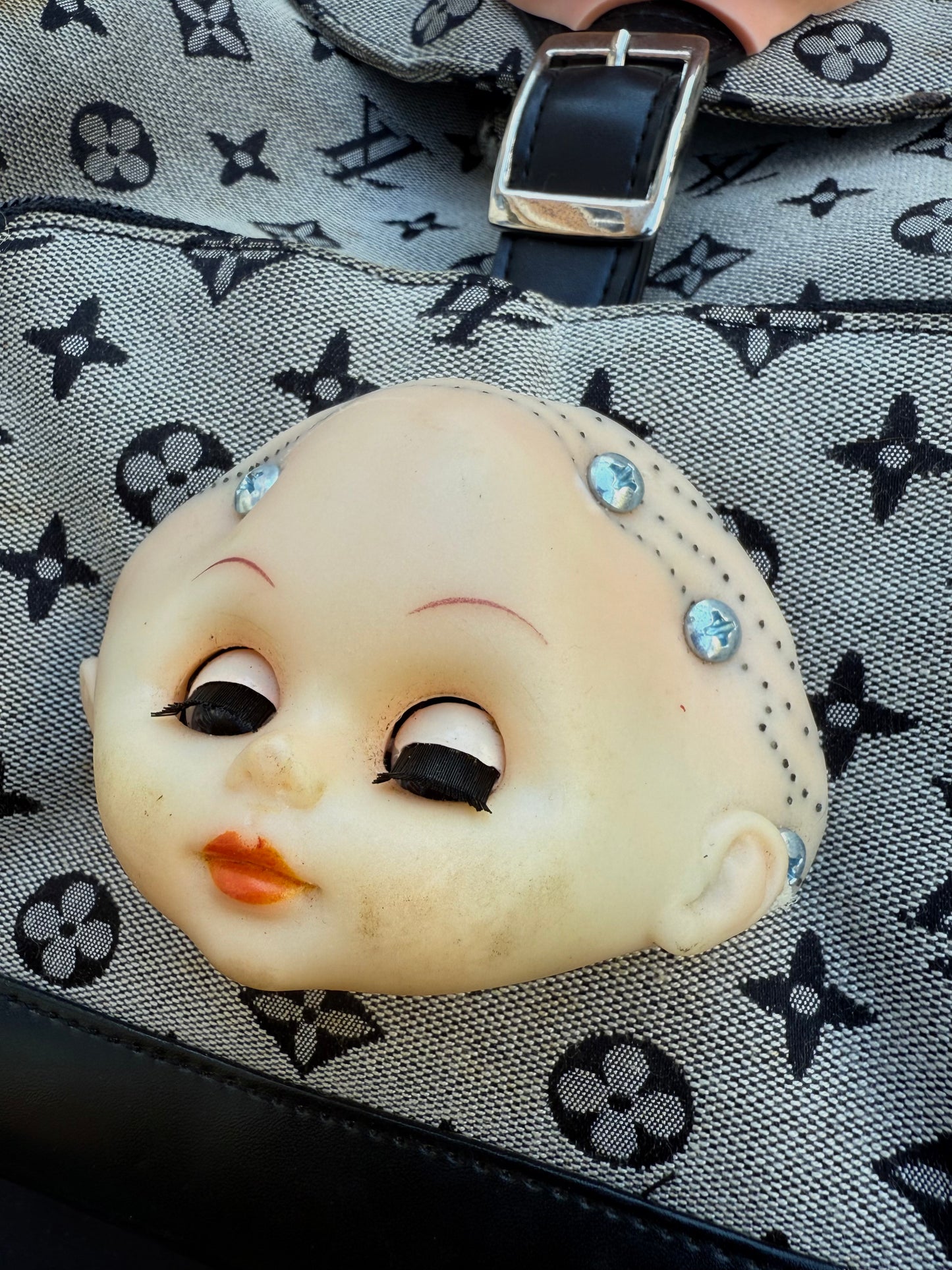 LV double baby head back pack