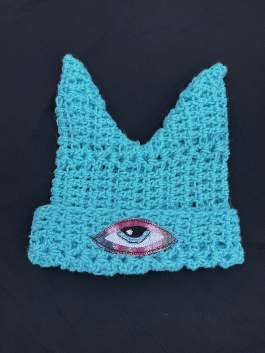 Crochet eyeball patch hat