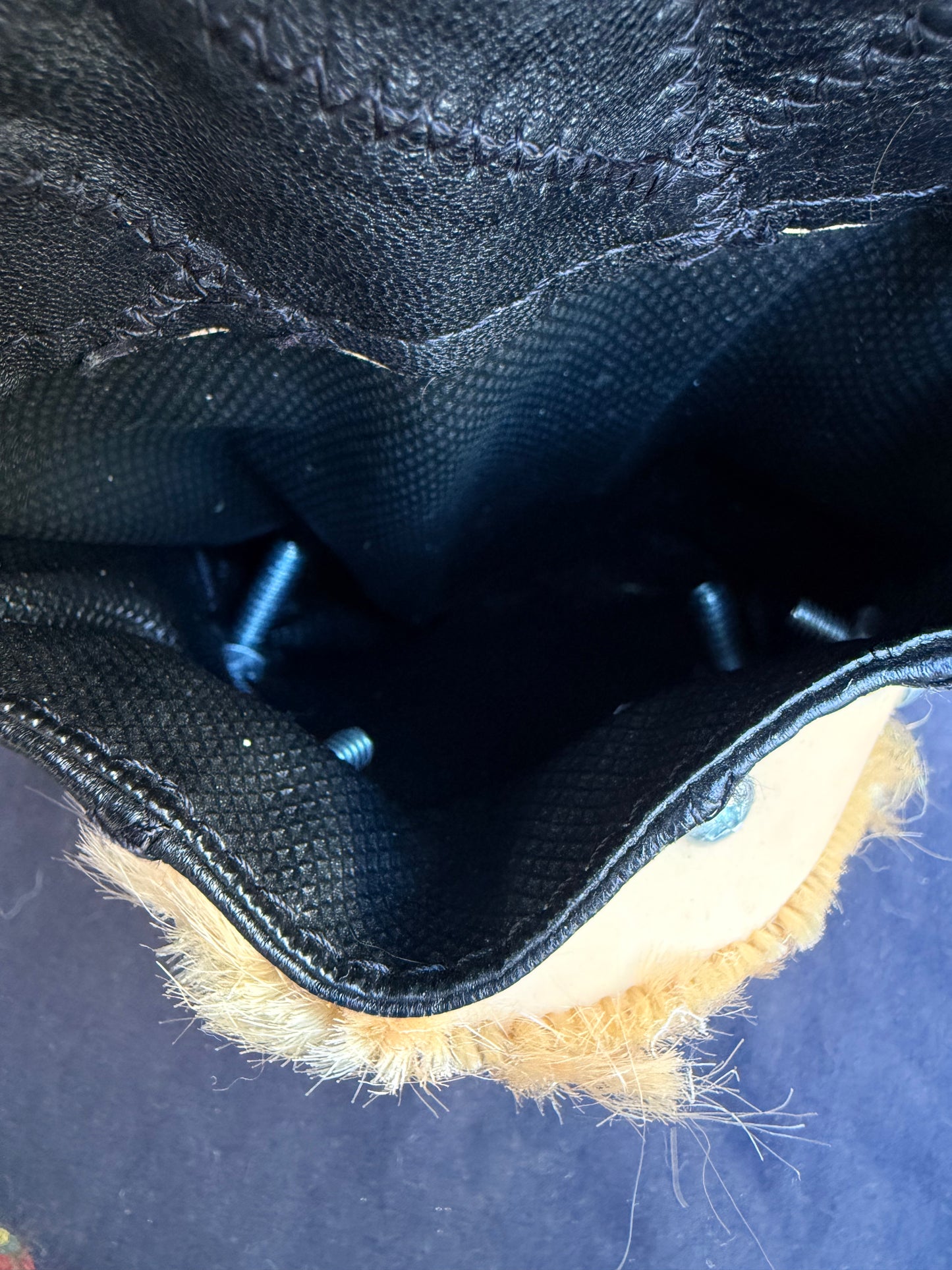 Leather patchwork baby bag