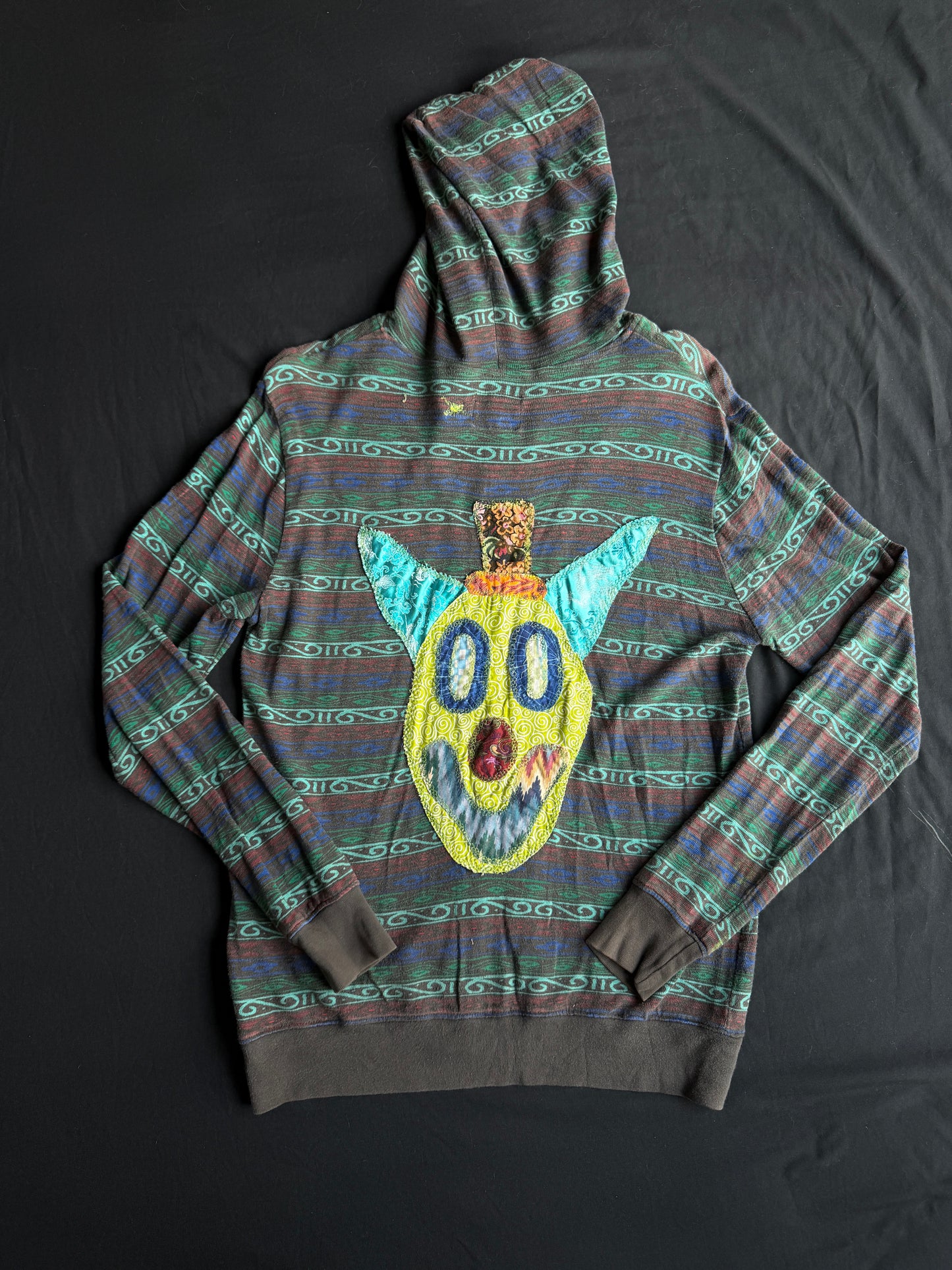 Scrappy clown flower zip up
