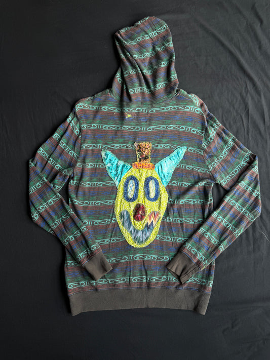 Scrappy clown flower zip up