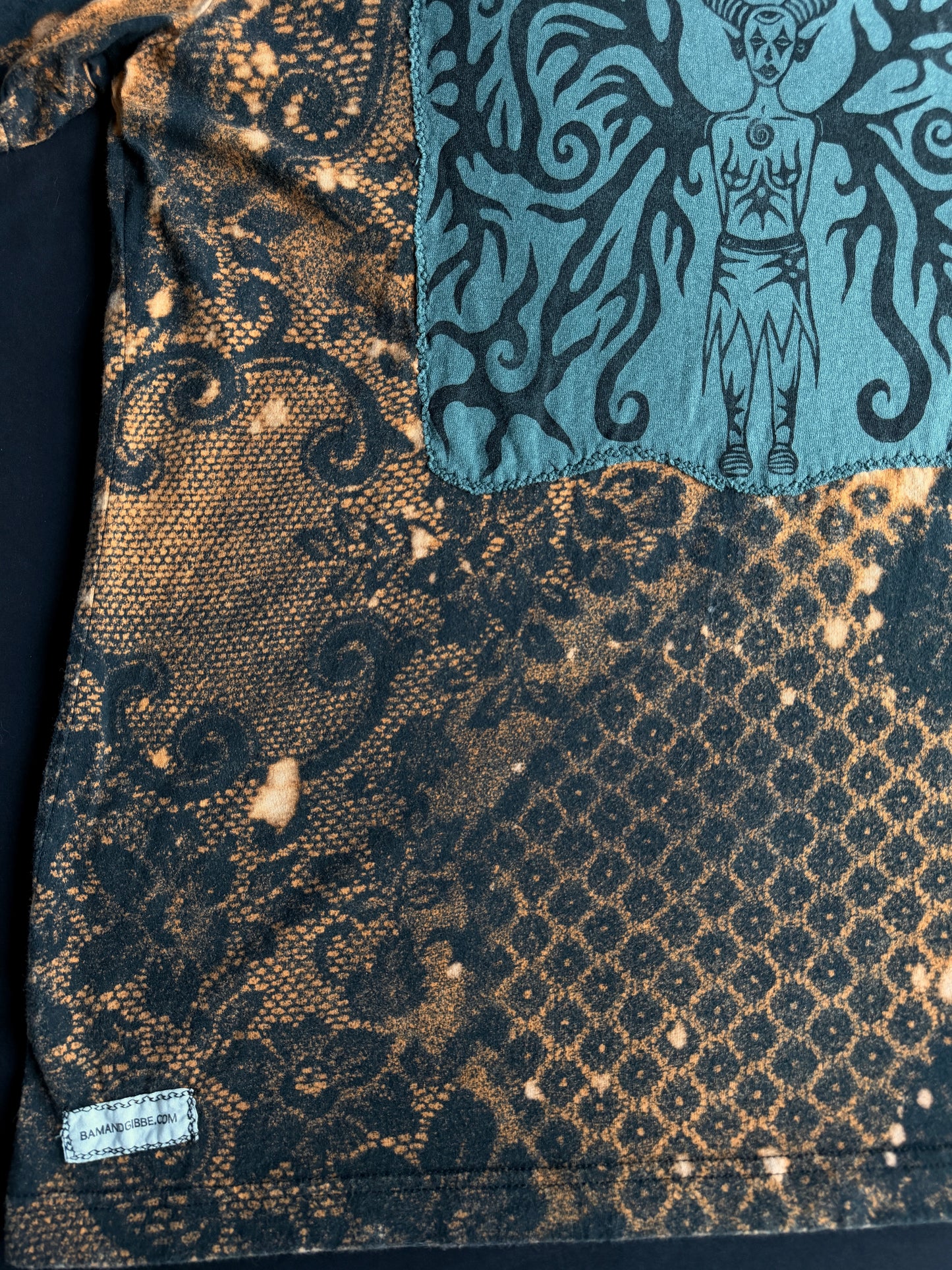 Moon goddess bleach dyed t-shirt