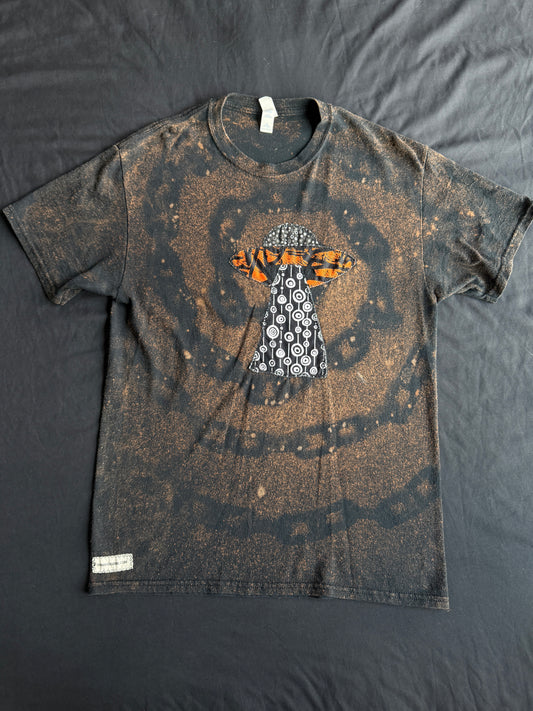UFO bleach dyed t-shirt