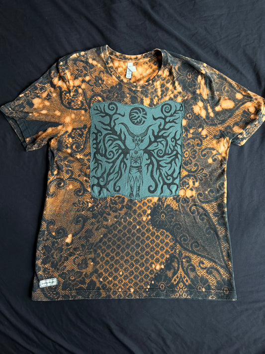 Moon goddess bleach dyed t-shirt