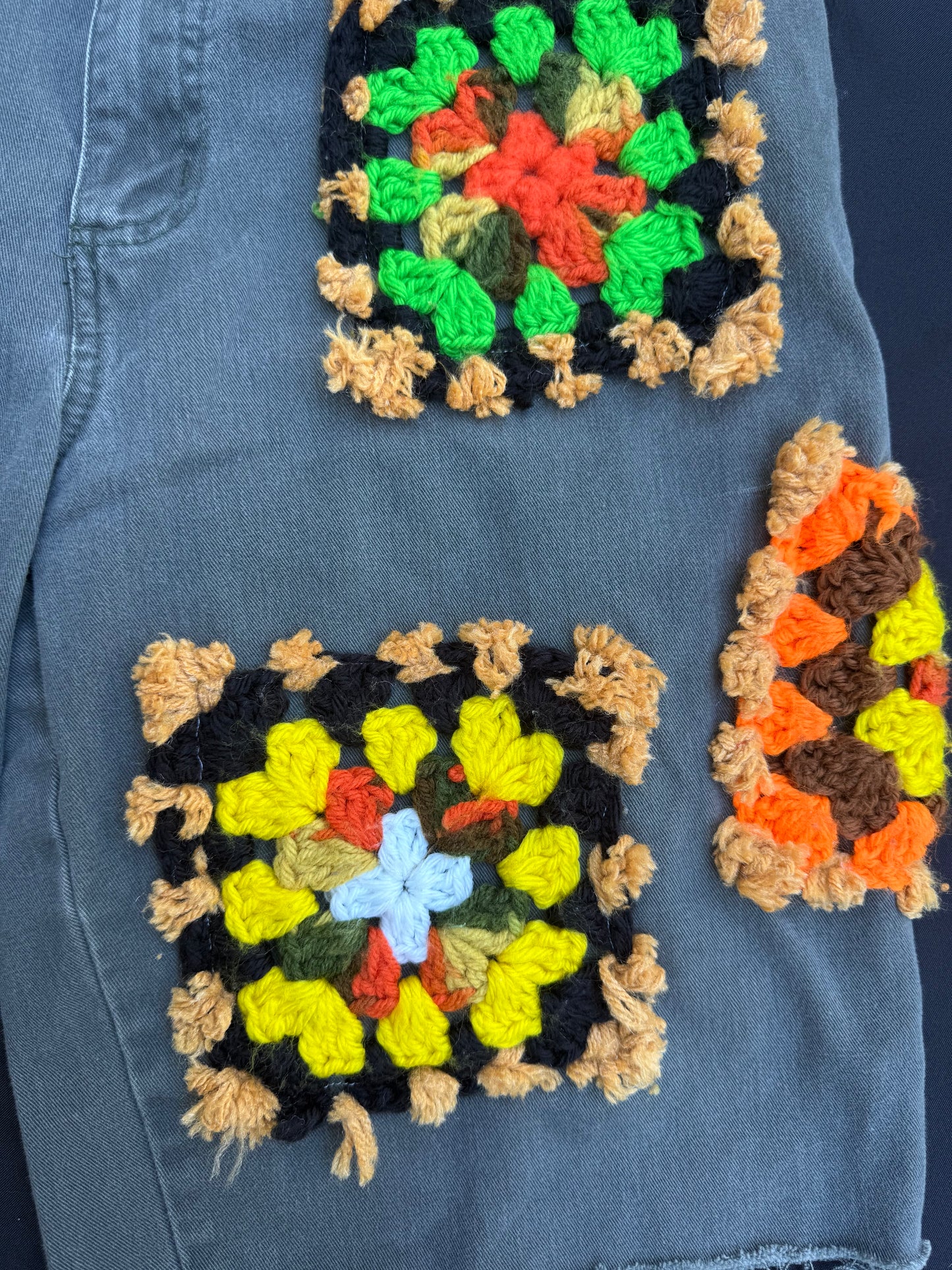 Crochet granny square shorts