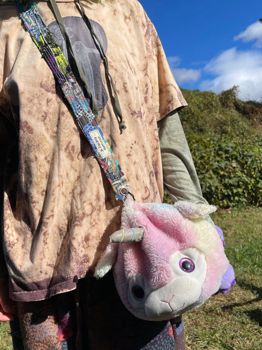 Unicorn + hippopotamus hybrid huge side bag