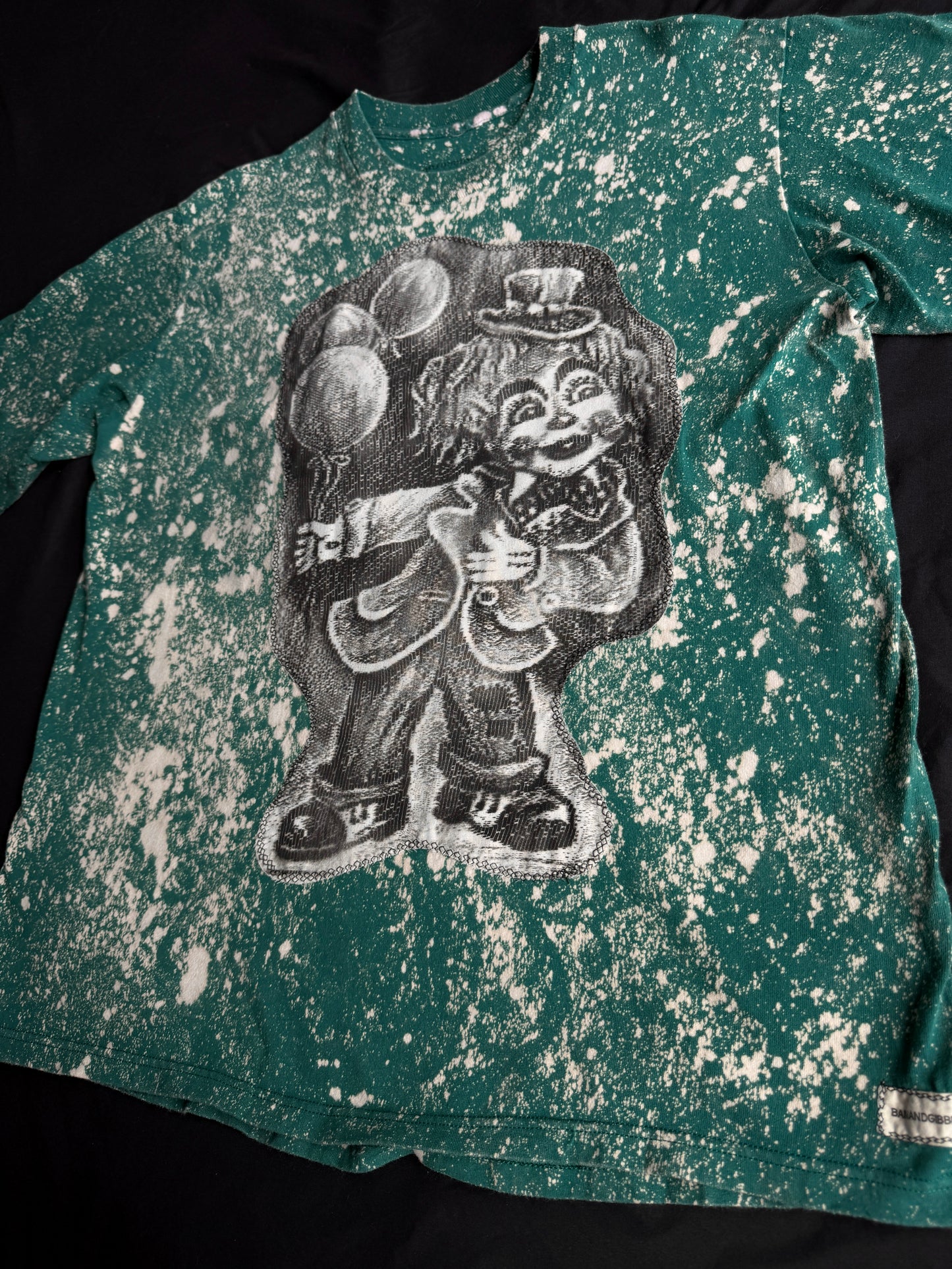 Clown bleach dyed t-shirt