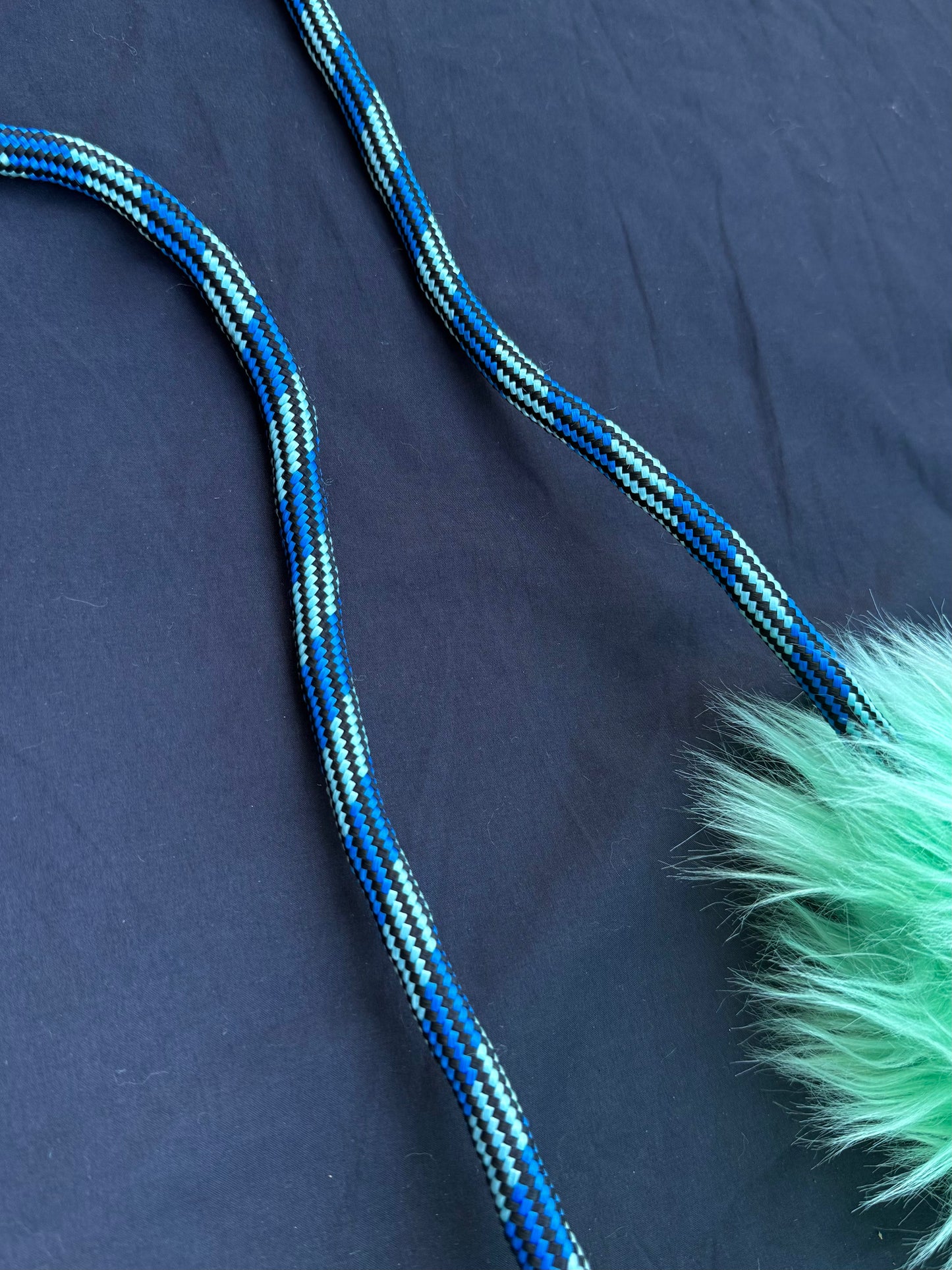 Teal fluffy mega poi