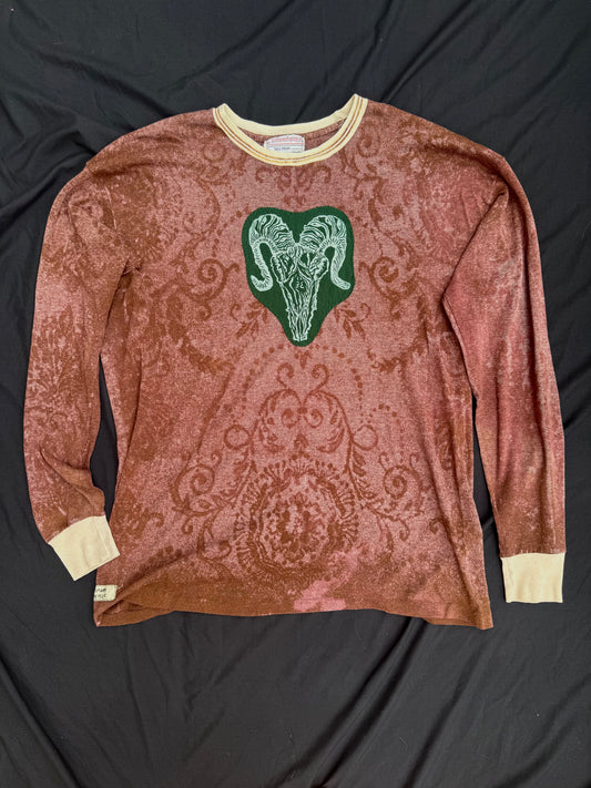 All seeing billy skull bleach dyed long sleeve