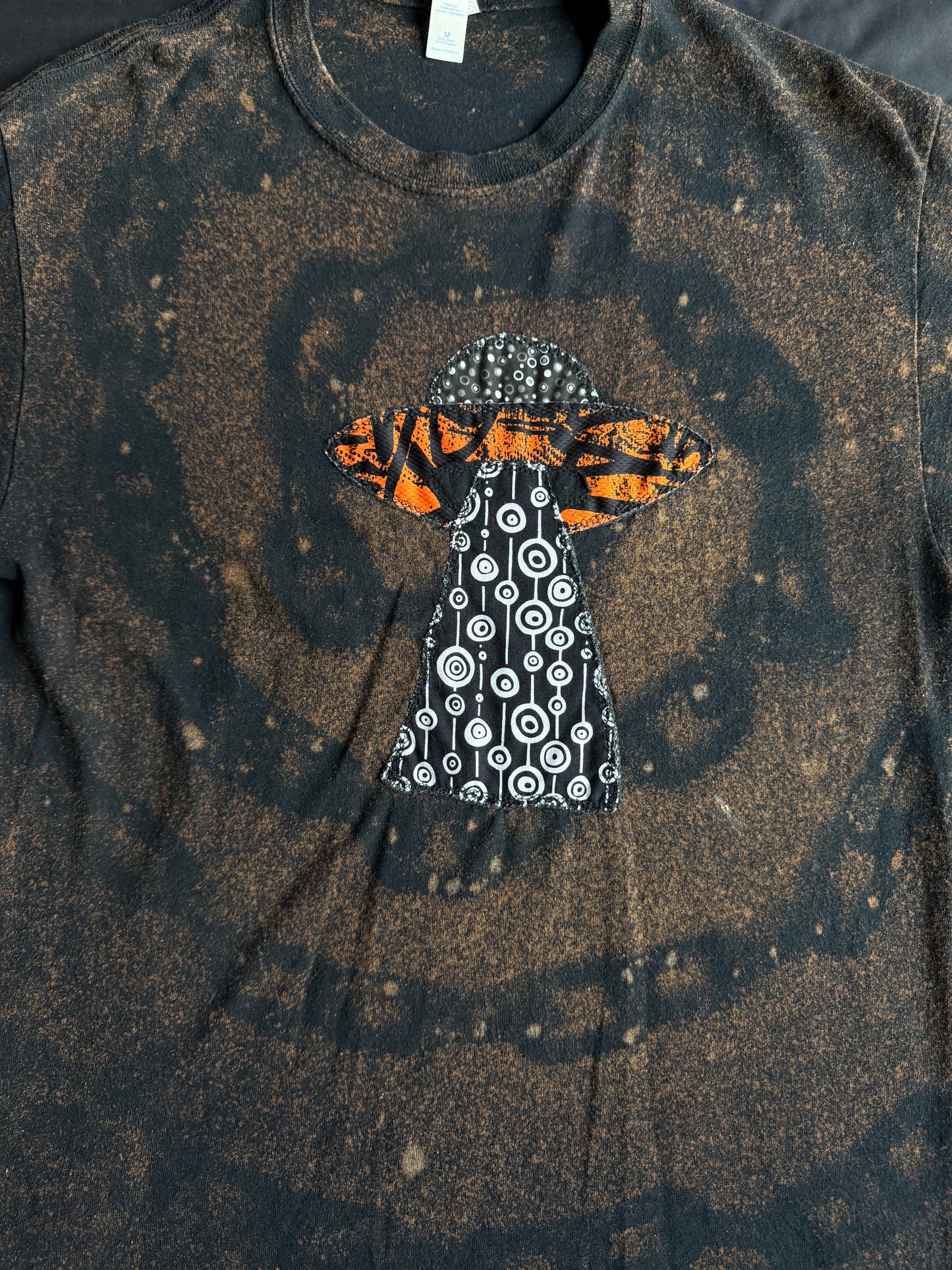 UFO bleach dyed t-shirt
