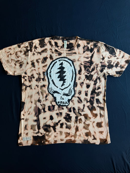 Stealie bleach dyed t-shirt