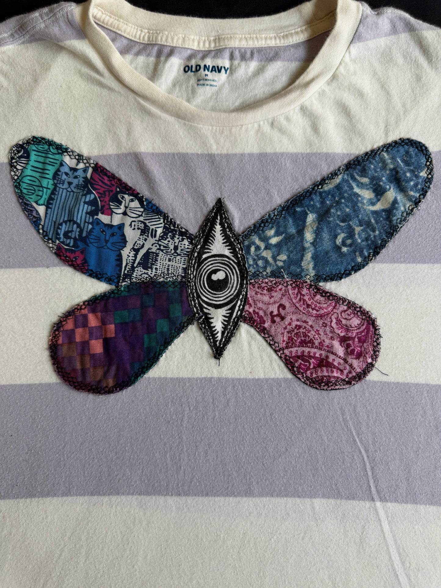 Butterfly striped t-shirt