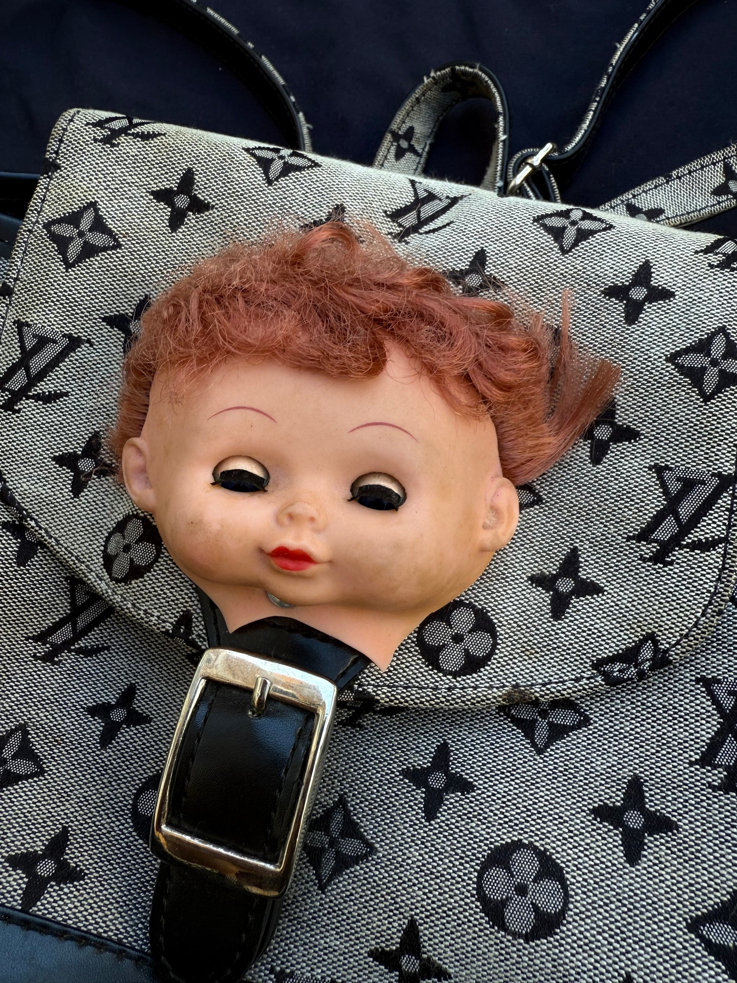 LV double baby head back pack