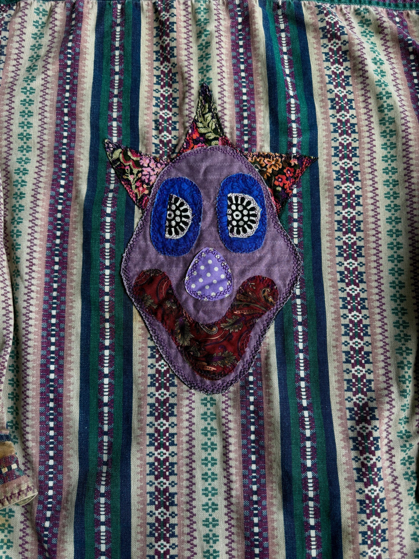 Clown and shapes button down shirt