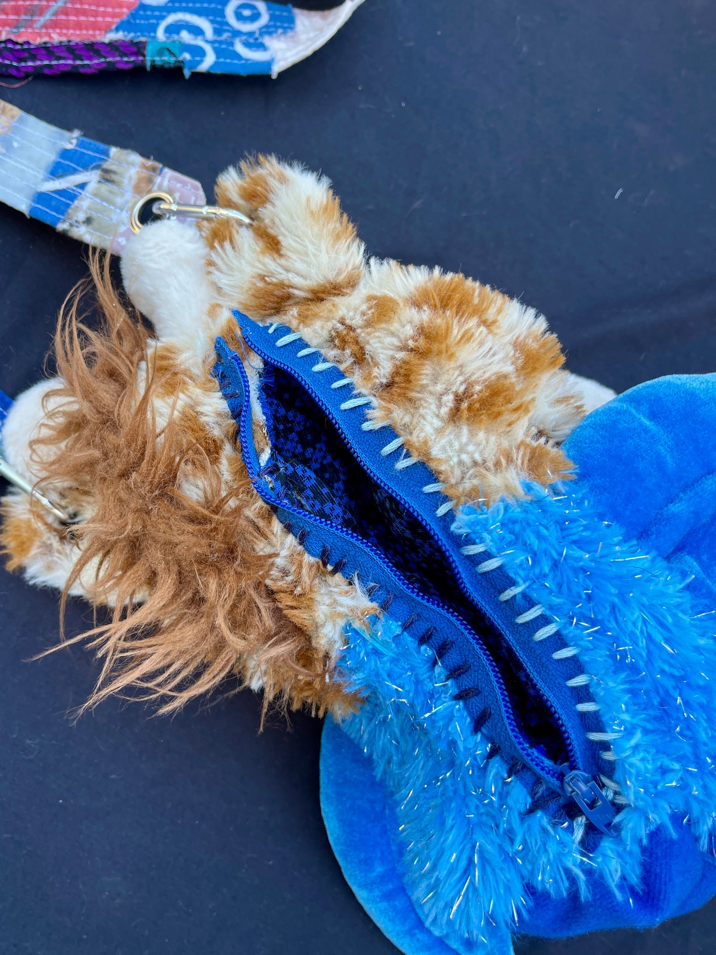 Giraffe + blue bat hybrid side bag