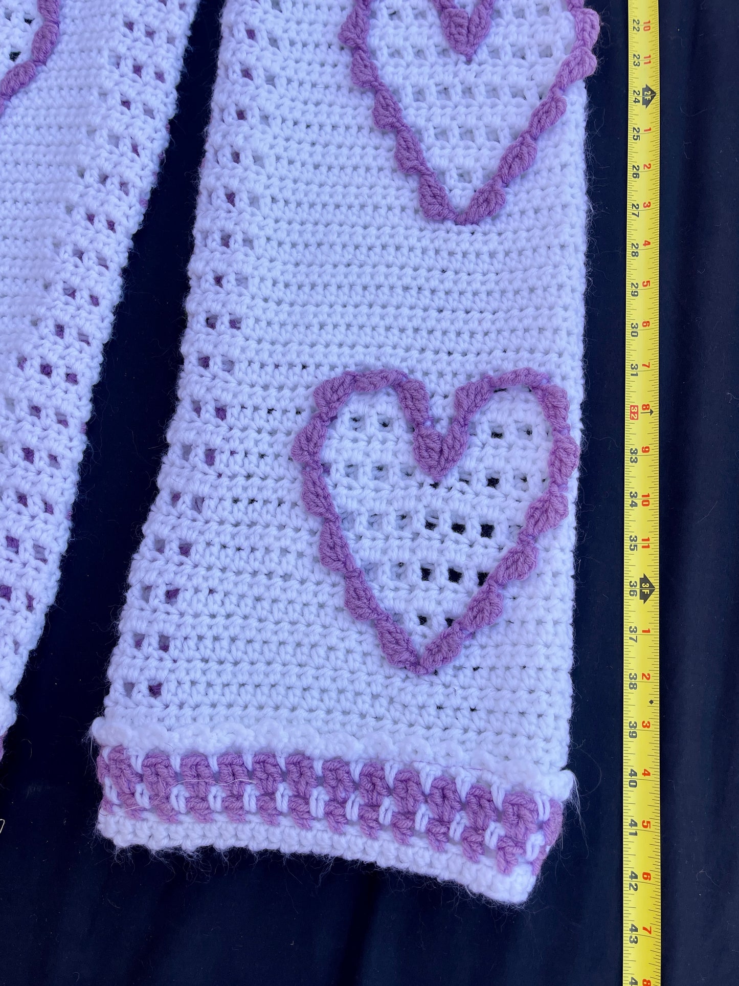 Purple Hearts crochet pants