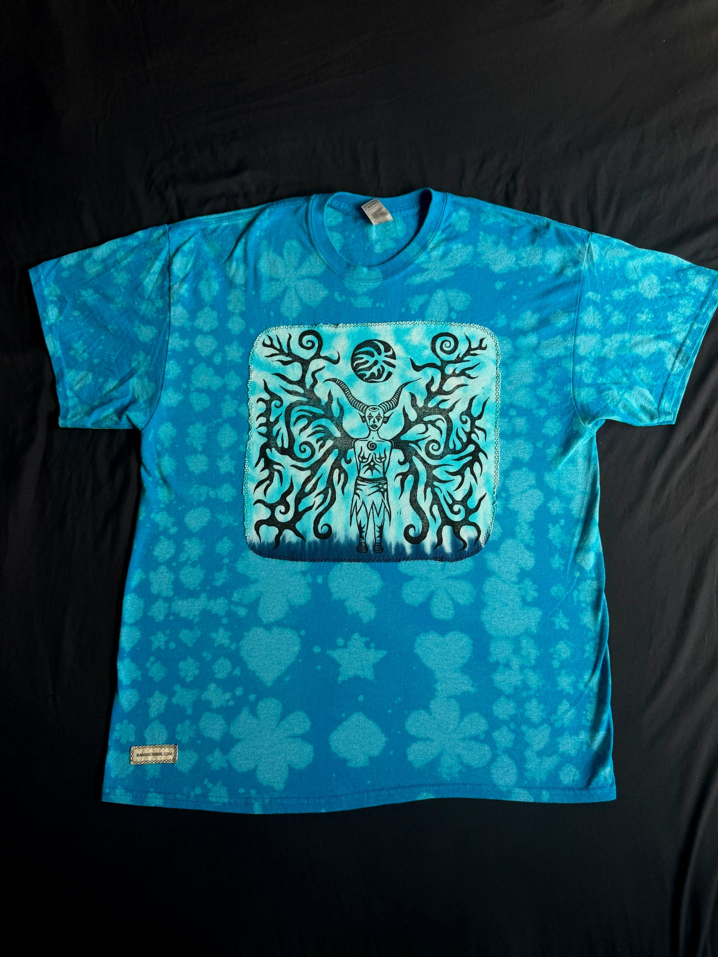 Moon goddess bleach dyed t-shirt