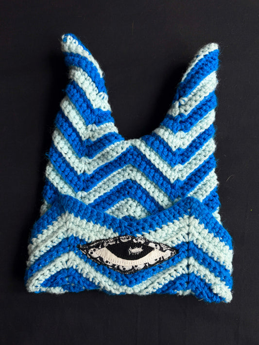 Crochet eyeball patch hat