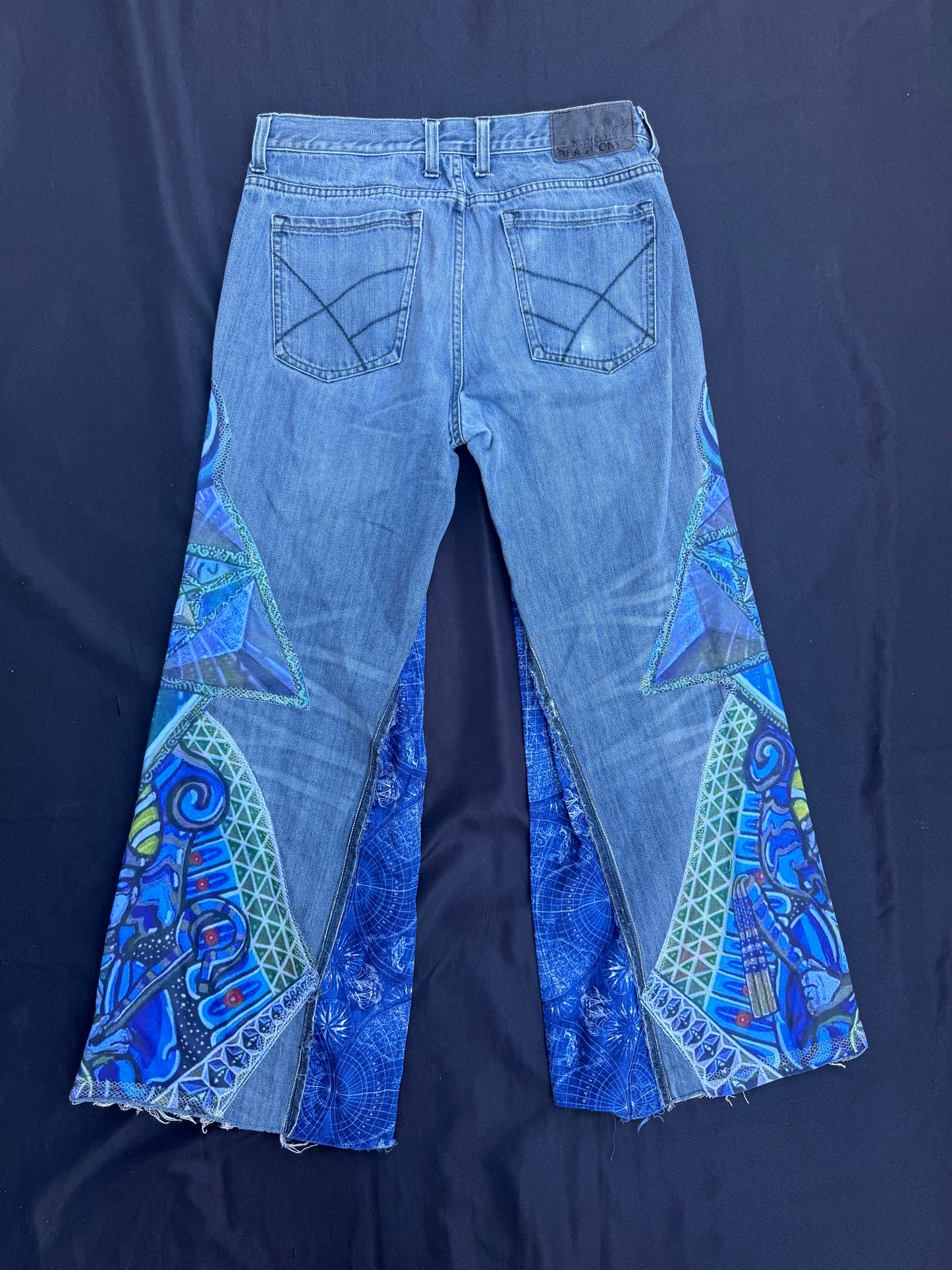 Jesse James astral pharaoh patch jeans