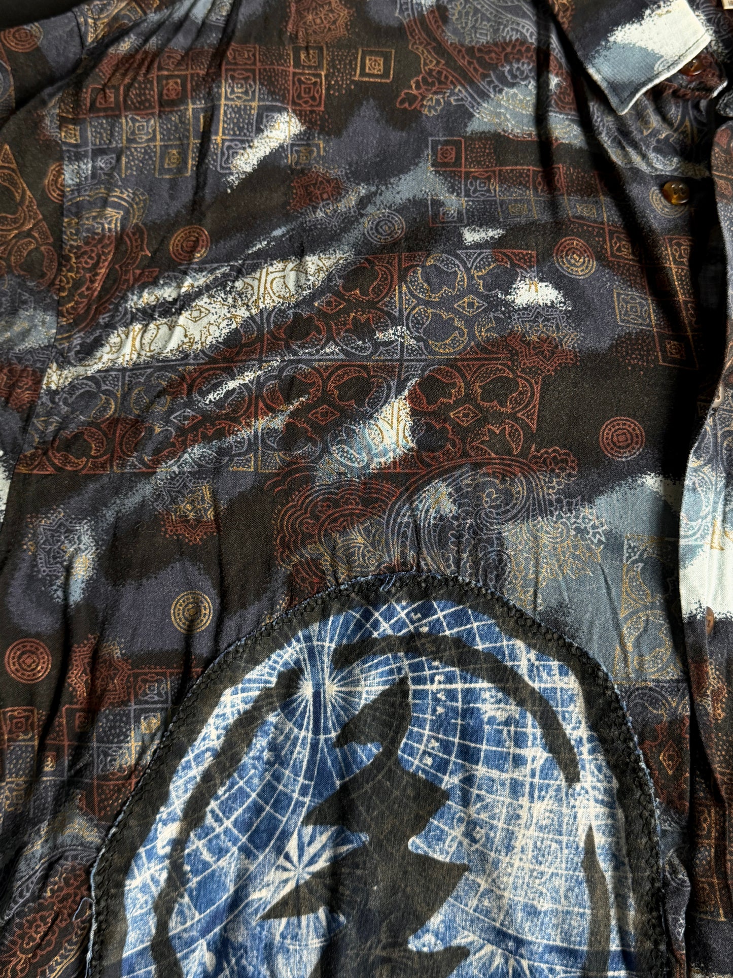 Stealie + shapes button up short sleeve