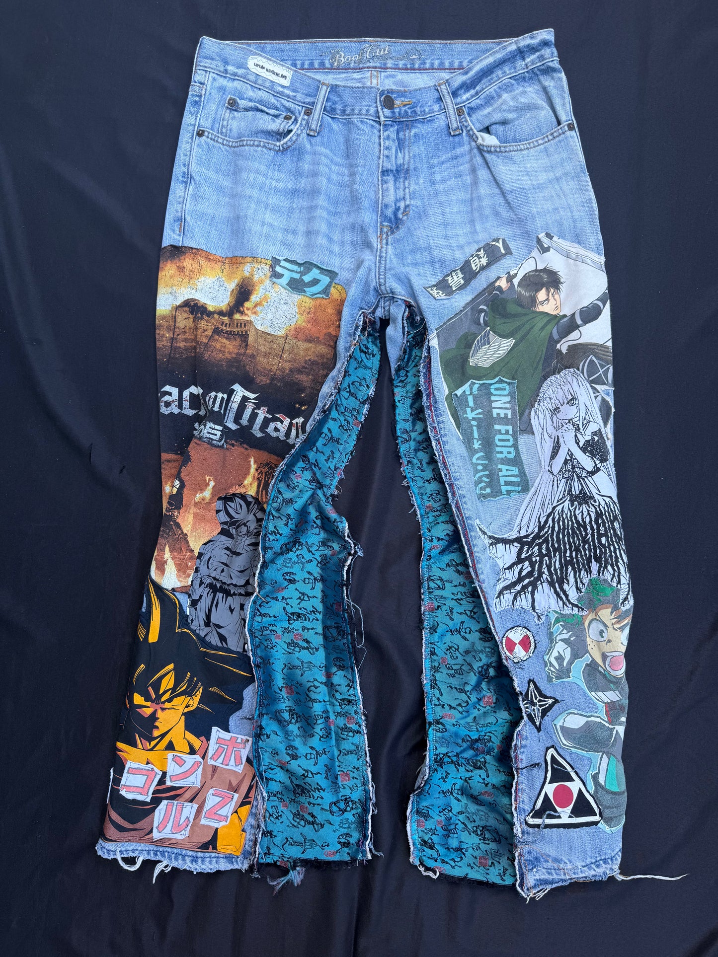 Anime collage patch jeans