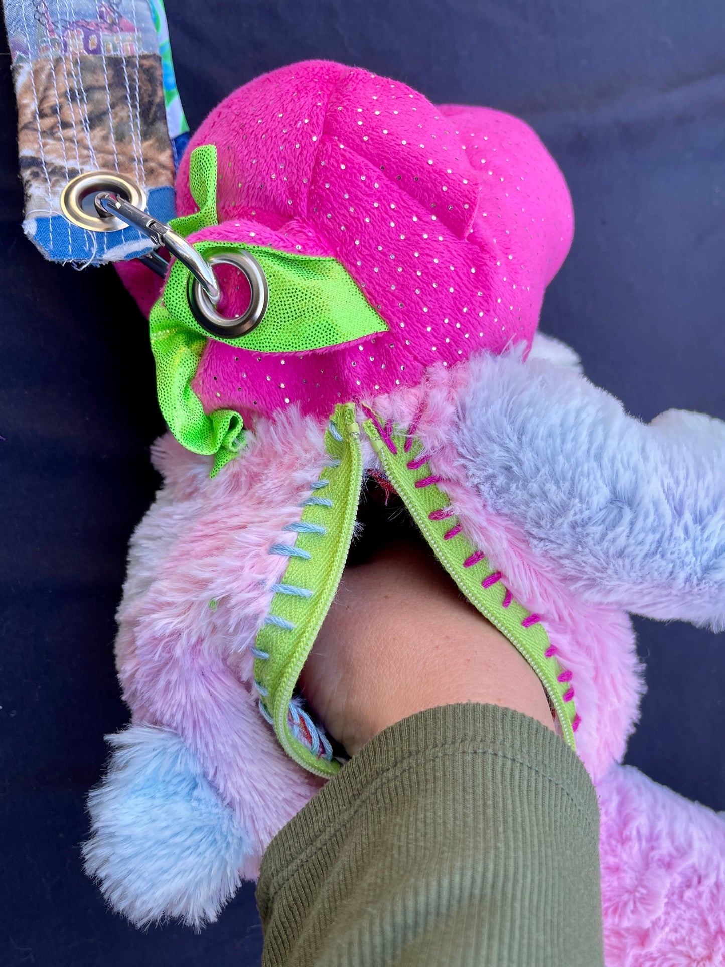 Dragon + rainbow bear hybrid side bag