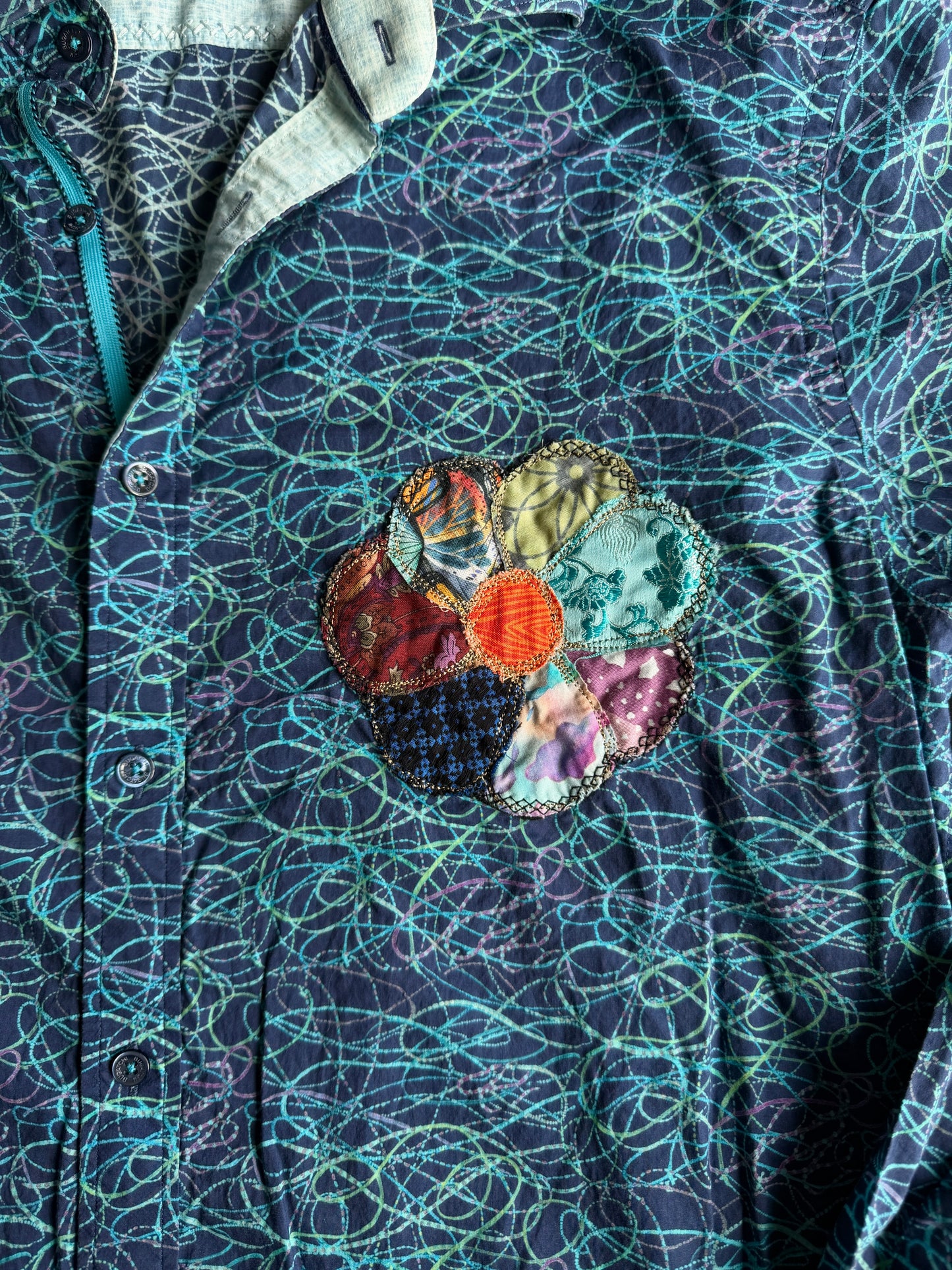 Billy Strings + flower patterned button down
