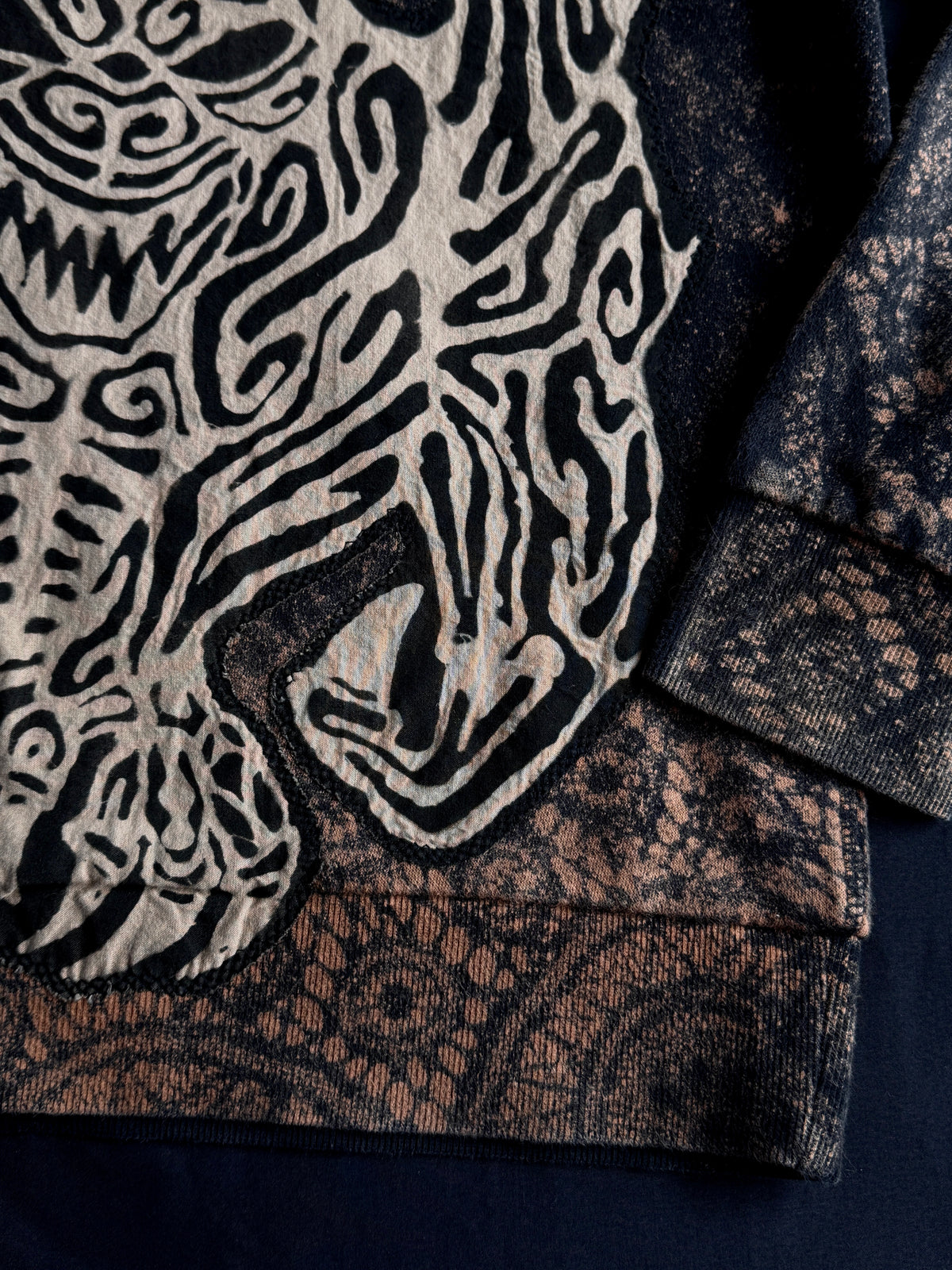 Gargoyle bleach dyed hoodie